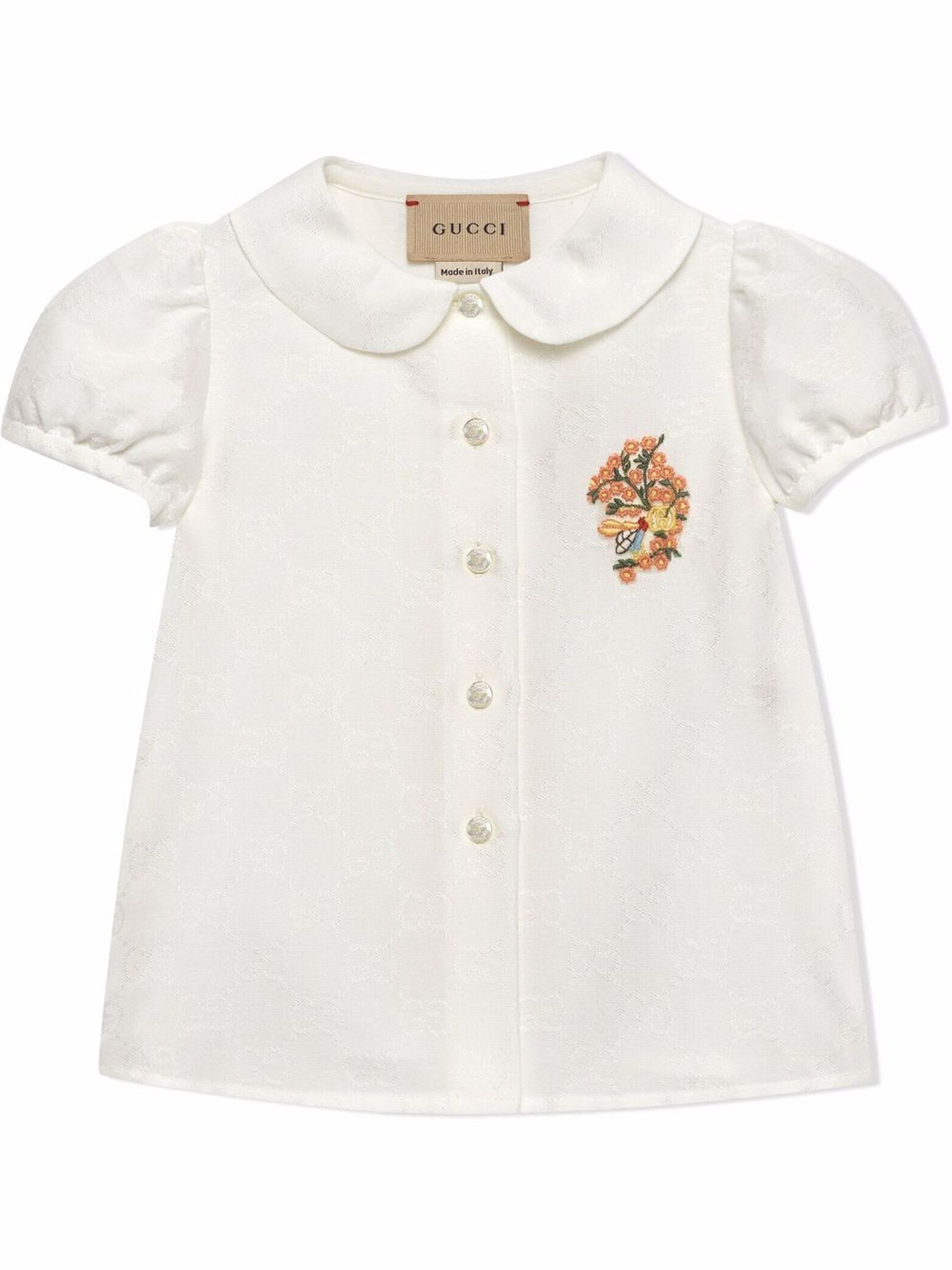 Gucci Babies' White Cotton Blouse In Bianco