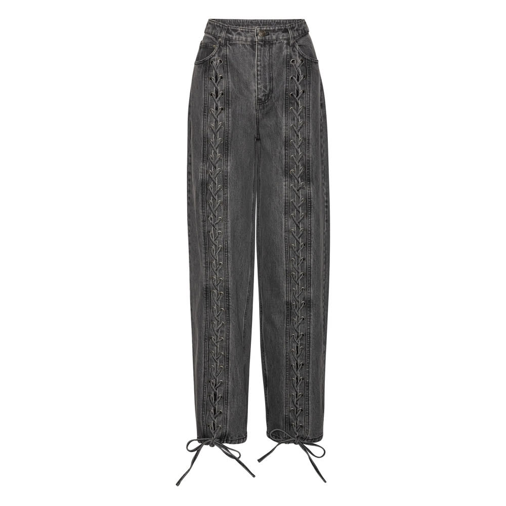 Rotate Birger Christensen Rotate Birgerchristensen Pants With Laces In Gray