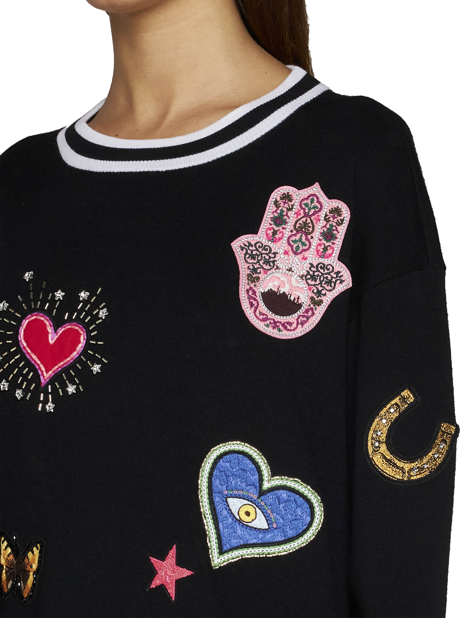 Shop Alice And Olivia Sweater In Multi Black