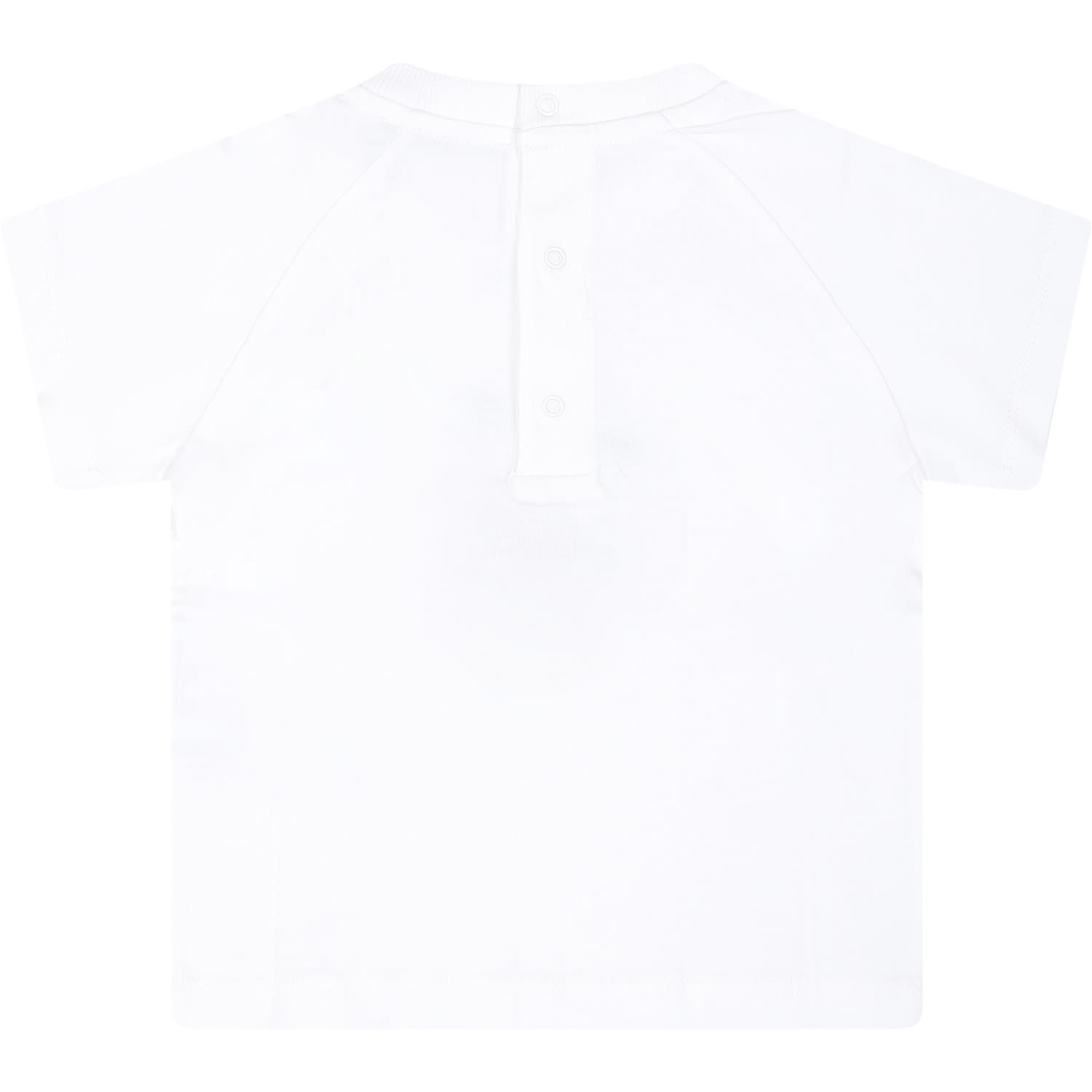 Shop Moschino White T-shirt For Babykids With Teddy Bear And Logo
