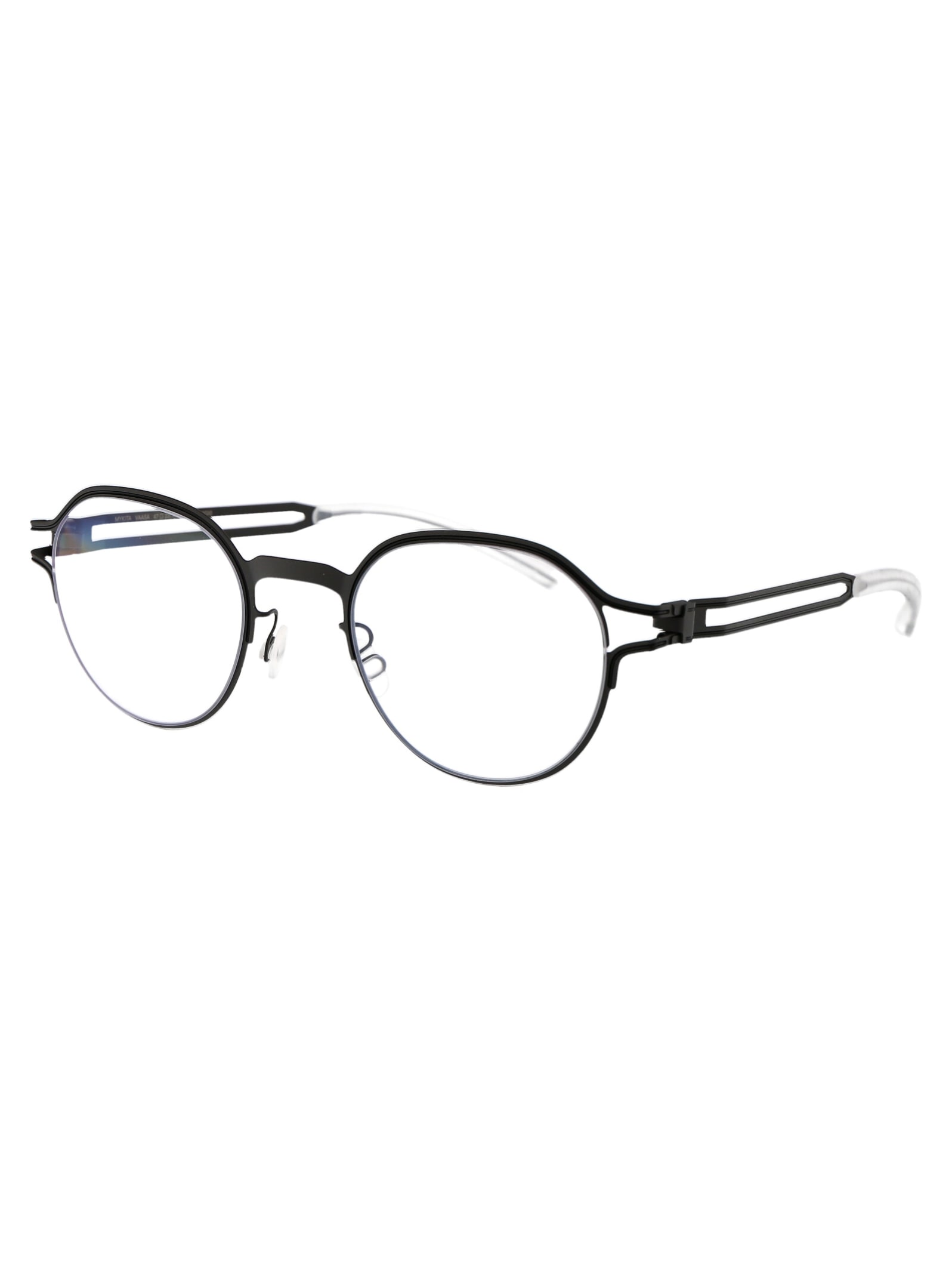 Shop Mykita Vaasa Glasses In 515 Storm Grey/black Clear