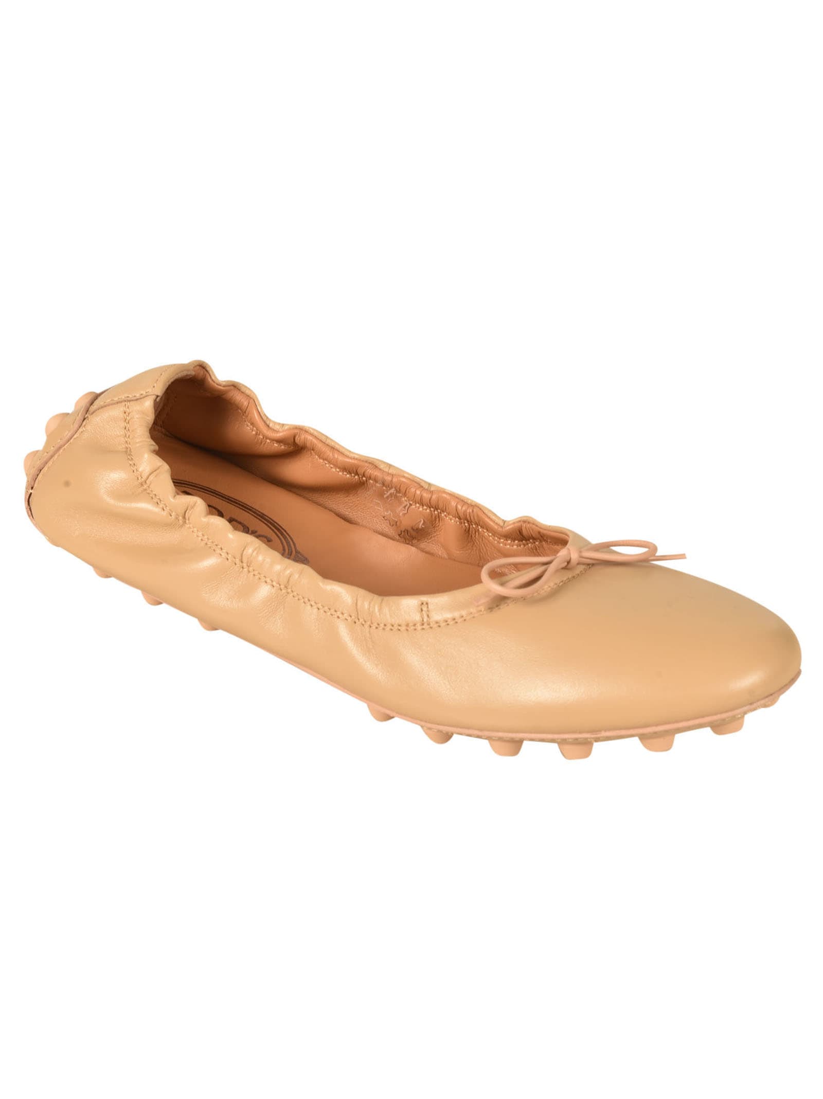 Shop Tod's Bow Lace Ballerinas In 9998