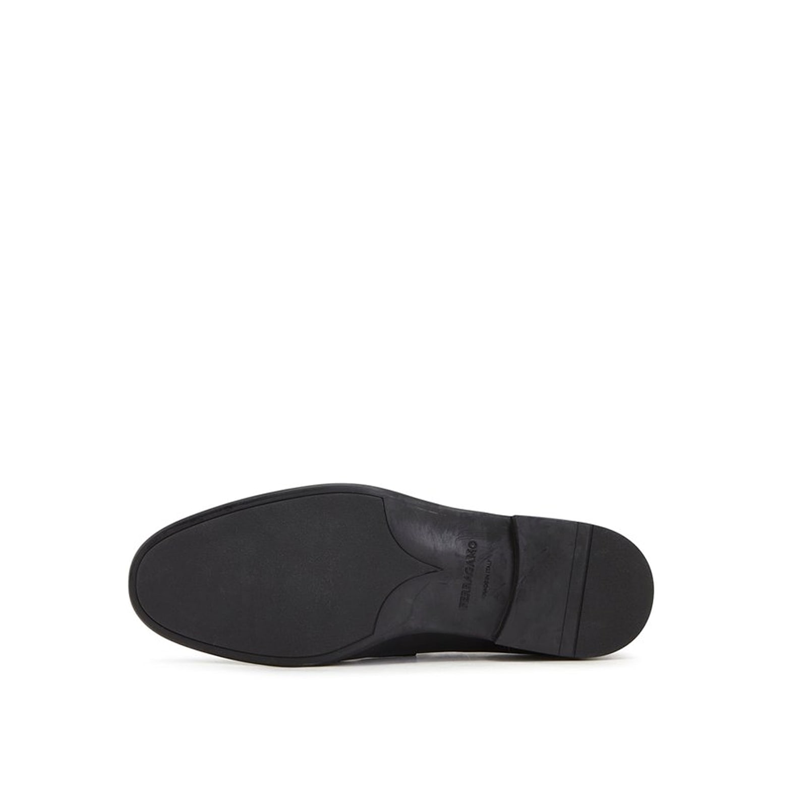 Ferragamo Foster Gancini Loafers In Hammered Leather In Black