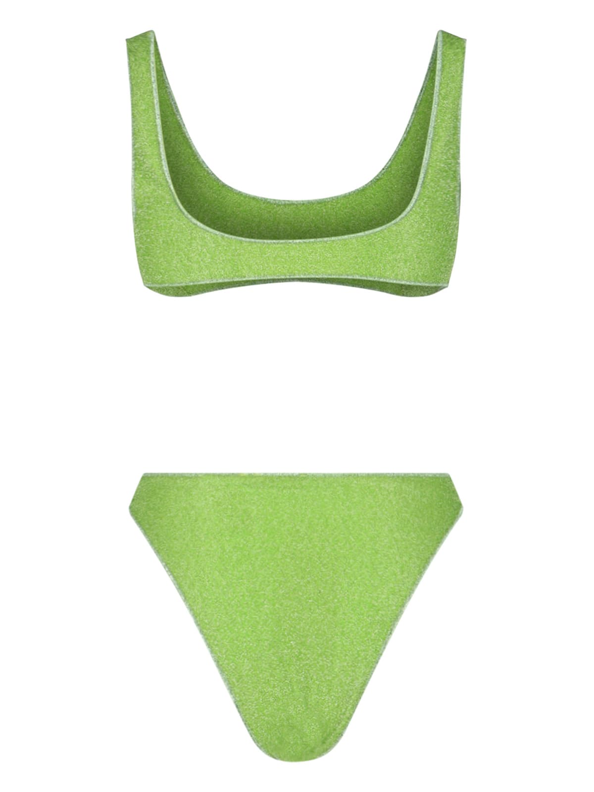 Shop Oseree Lumière Sporty Sunday Bikini Set In Green