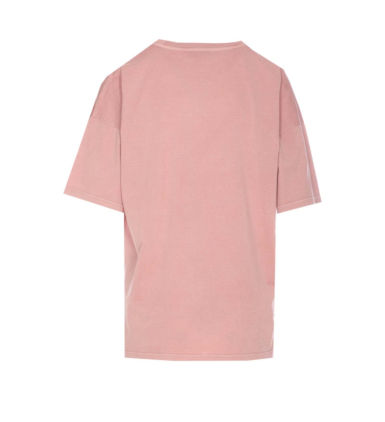 Dondup Crewneck Graphic Print Short Sleeves Relaxed Fit In Pink