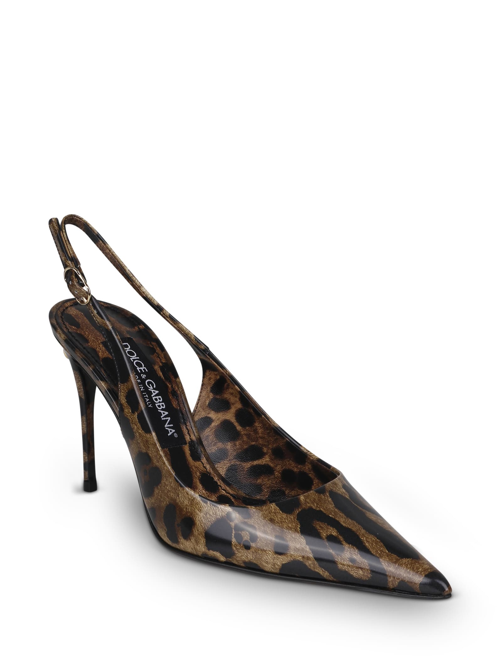 Shop Dolce & Gabbana Kim Leopard-print Slingback Pumps