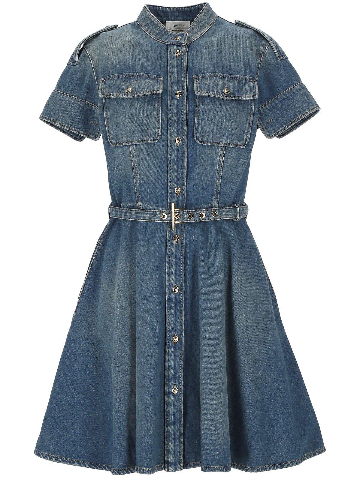 Short-sleeve Shirt Denim Mini Dress