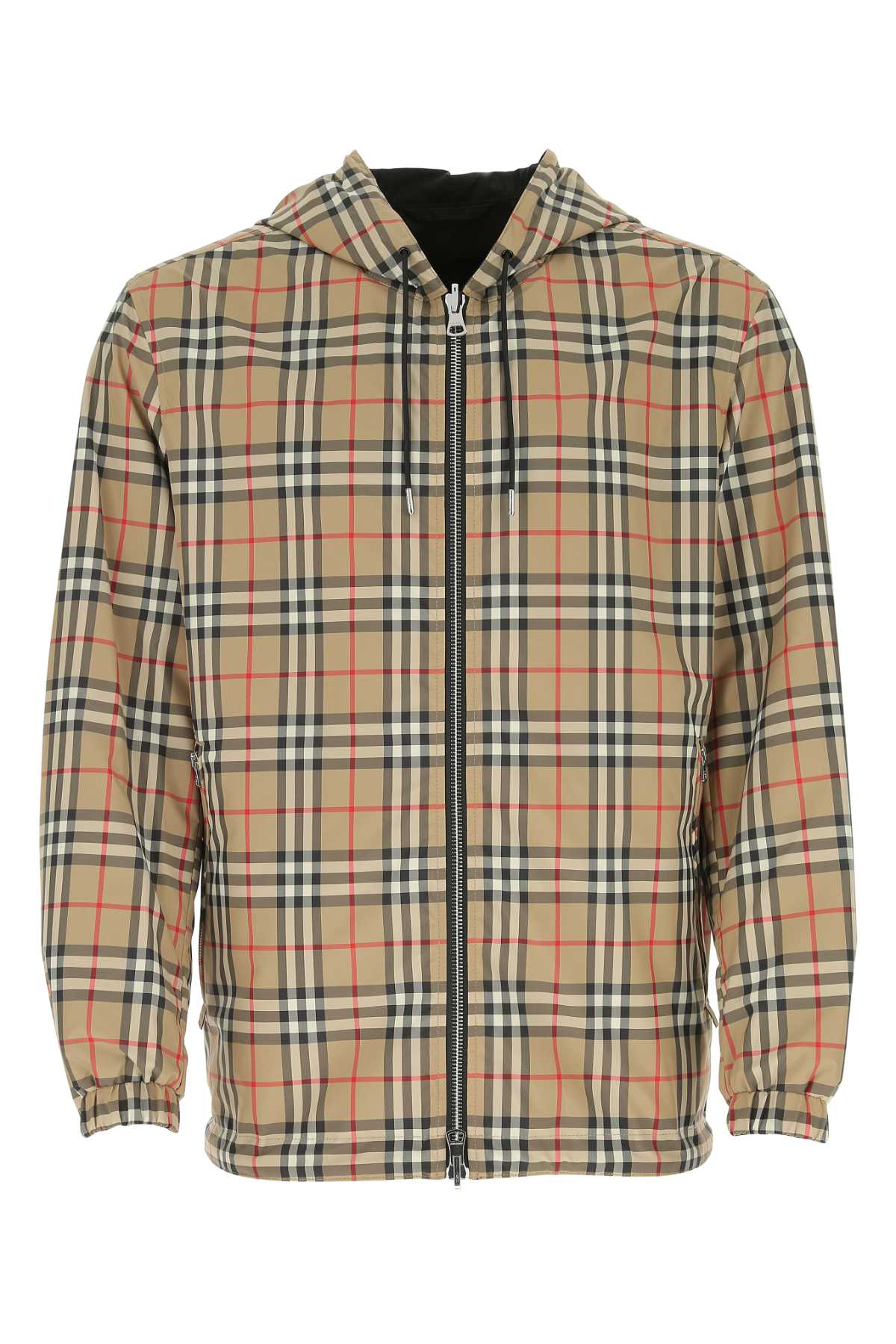 Shop Burberry Printed Polyester Reversible K-way In Archivebeigeipchk