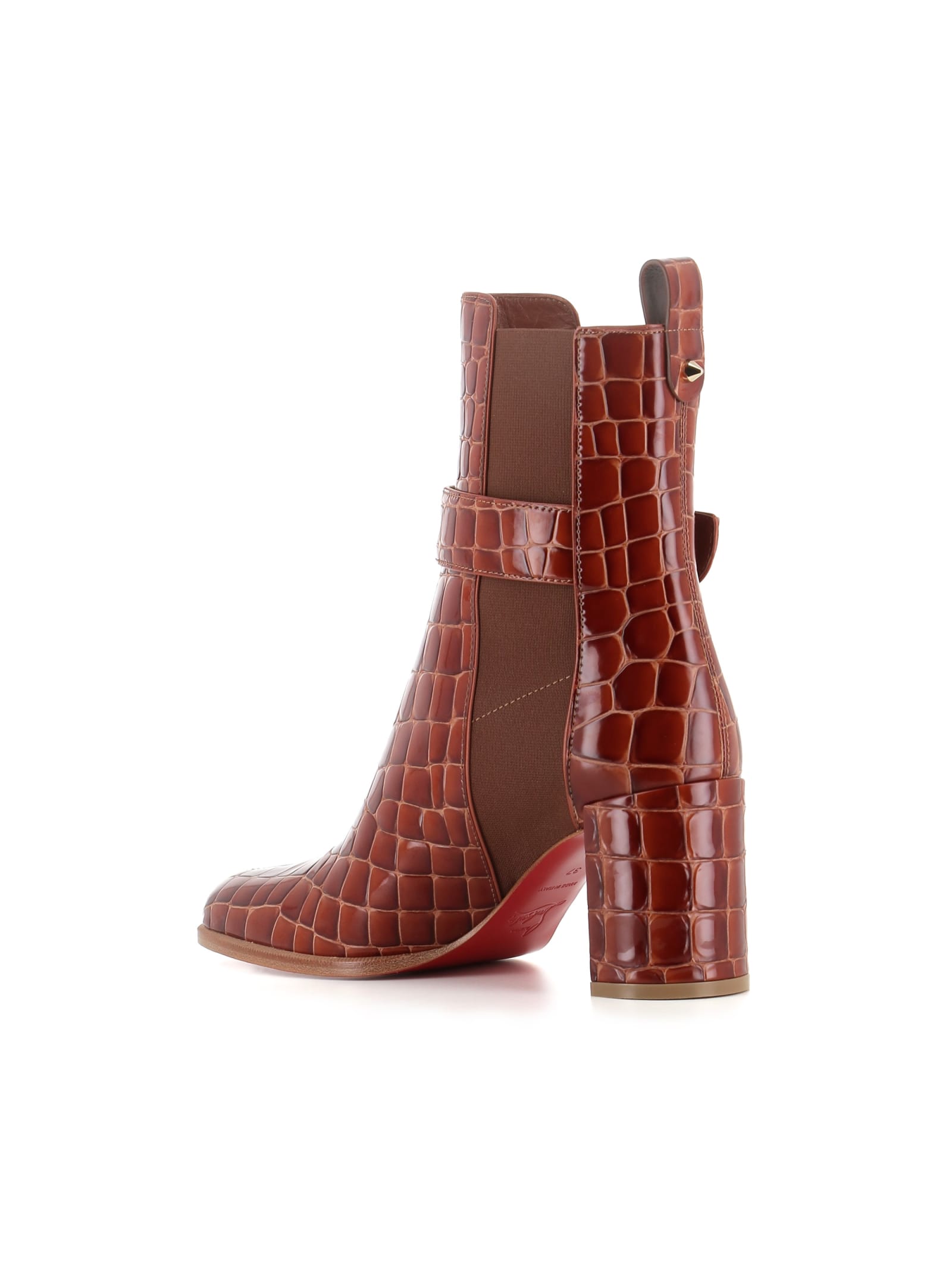 Shop Christian Louboutin Chelsea Cl Chelsea Booty 70 In Cognac