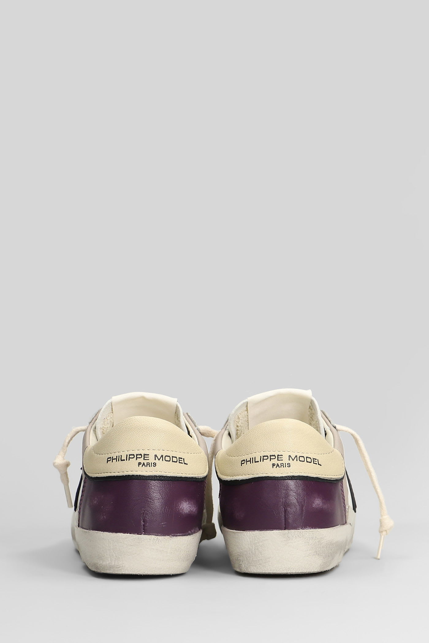Philippe Model Prsx Low Sneakers In White Leather In White