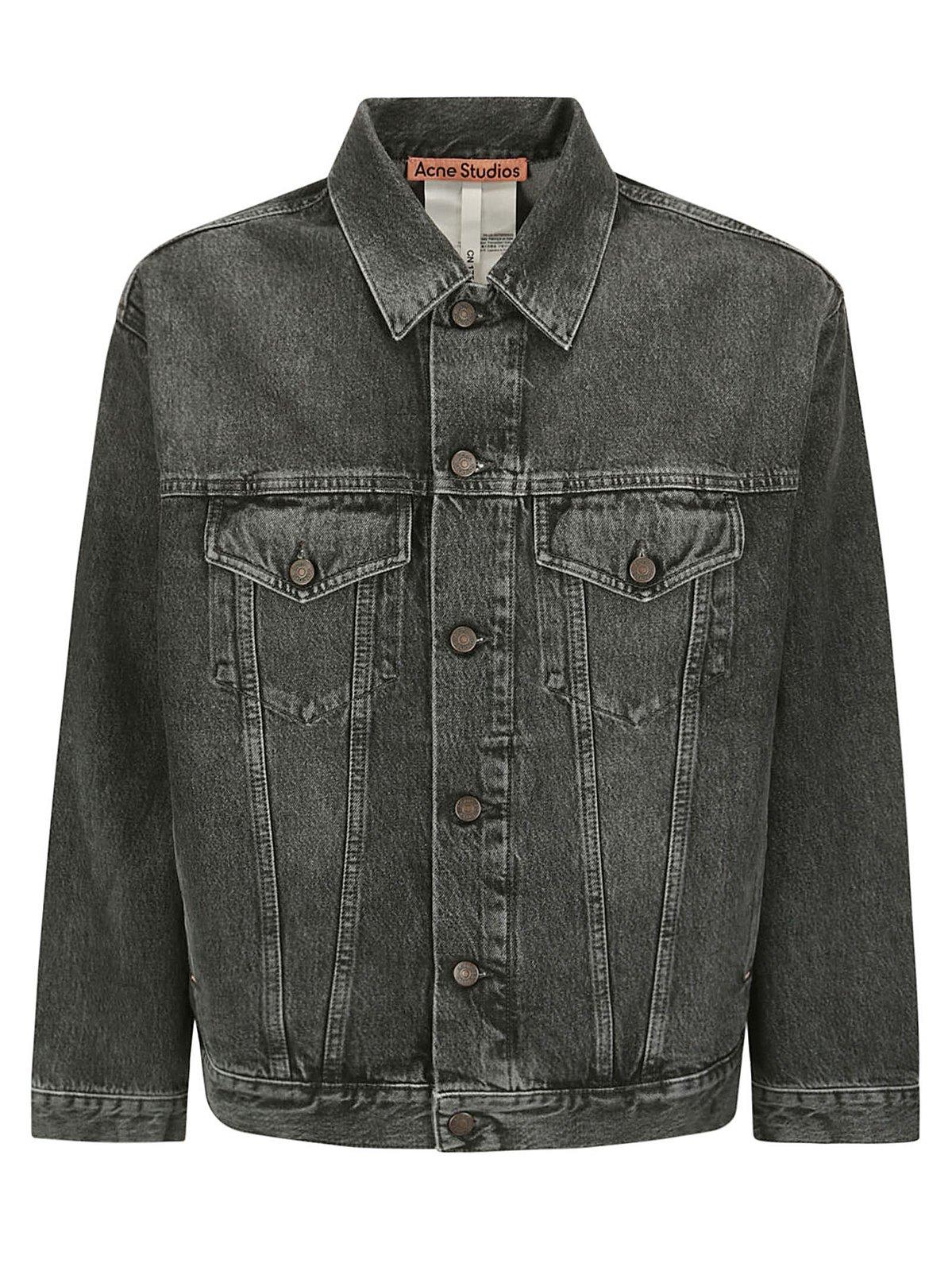 Acne Studios Long-sleeved Denim Jacket In Black