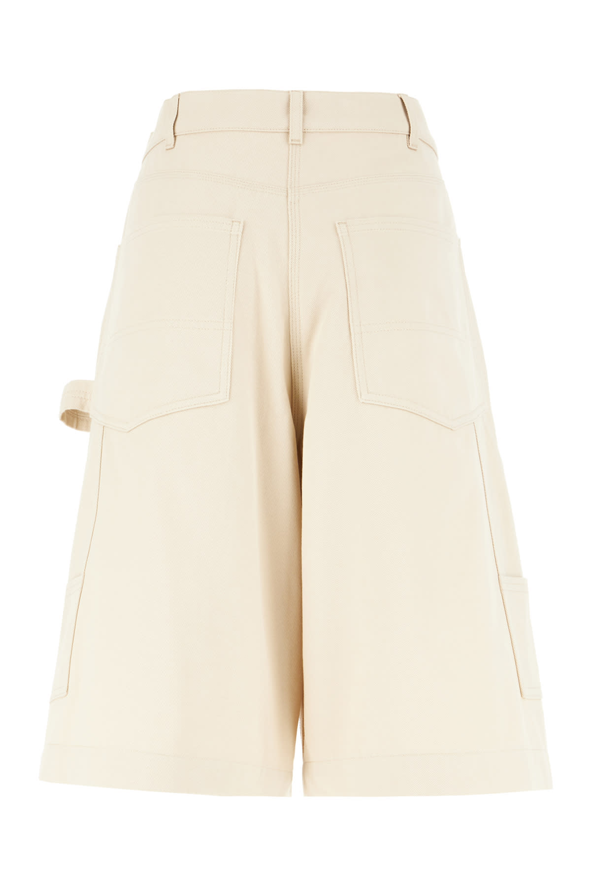Weekend Max Mara Cotton Bermuda Shorts With Pockets And Loops In Neutral
