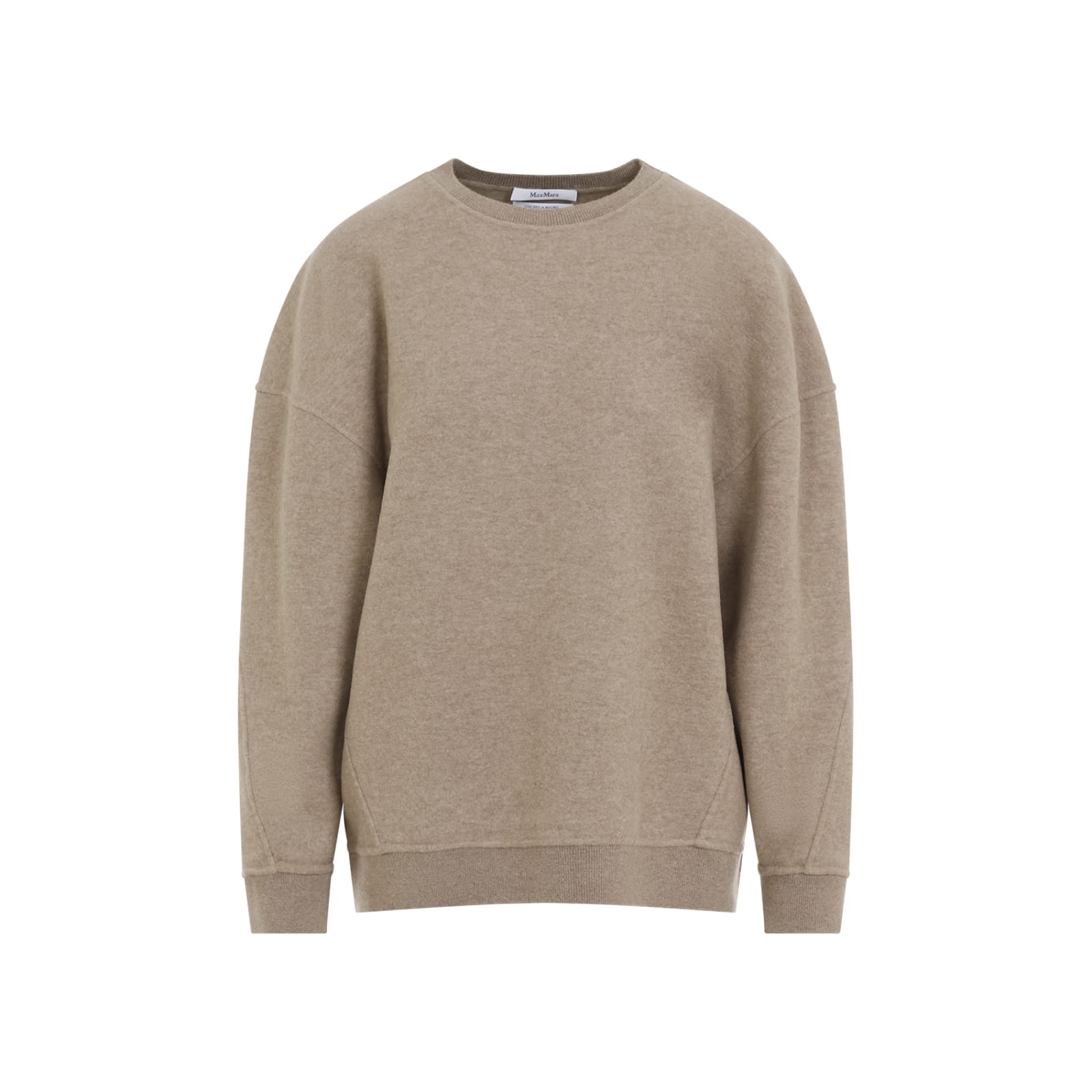 Shop Max Mara Elvira Wool Jersey Sweatshirt In Brown