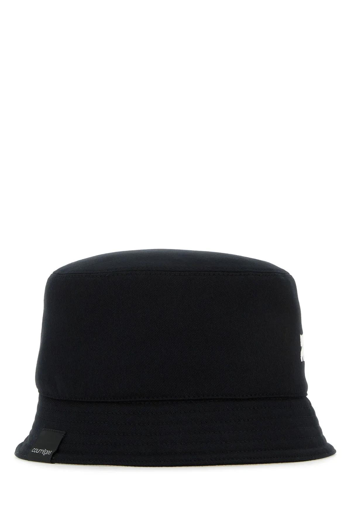 Shop Courrèges Black Cotton Bucket Hat