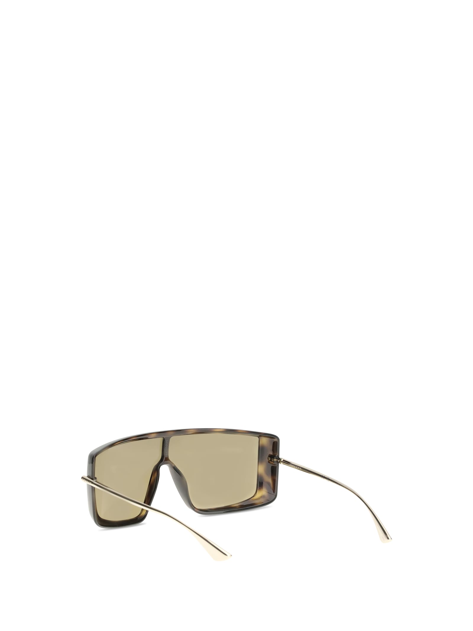 Alexander Mcqueen Havana T-bar Visor Sunglasses In Brown