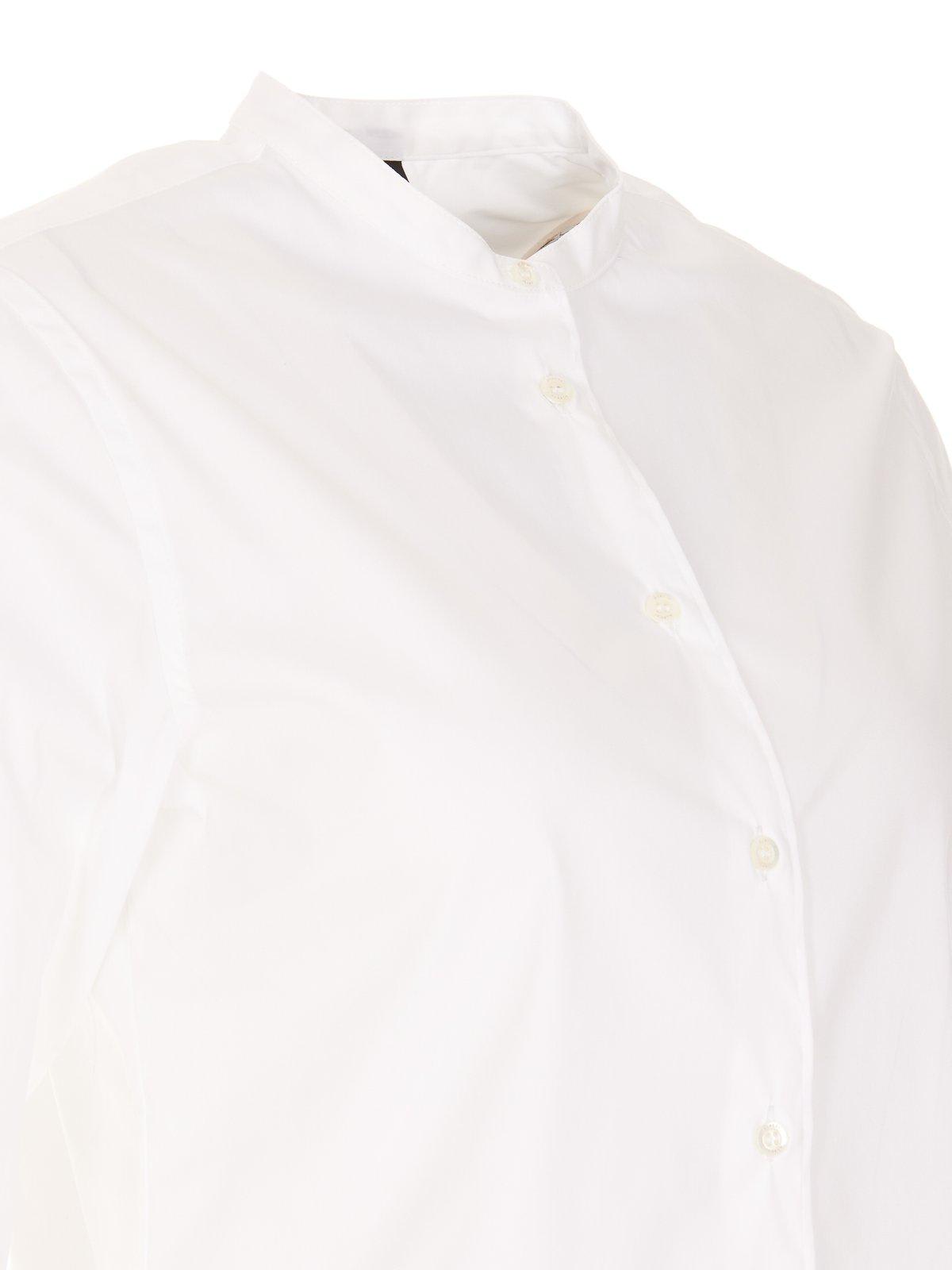Shop Aspesi Stretch Poplin Shirt In White