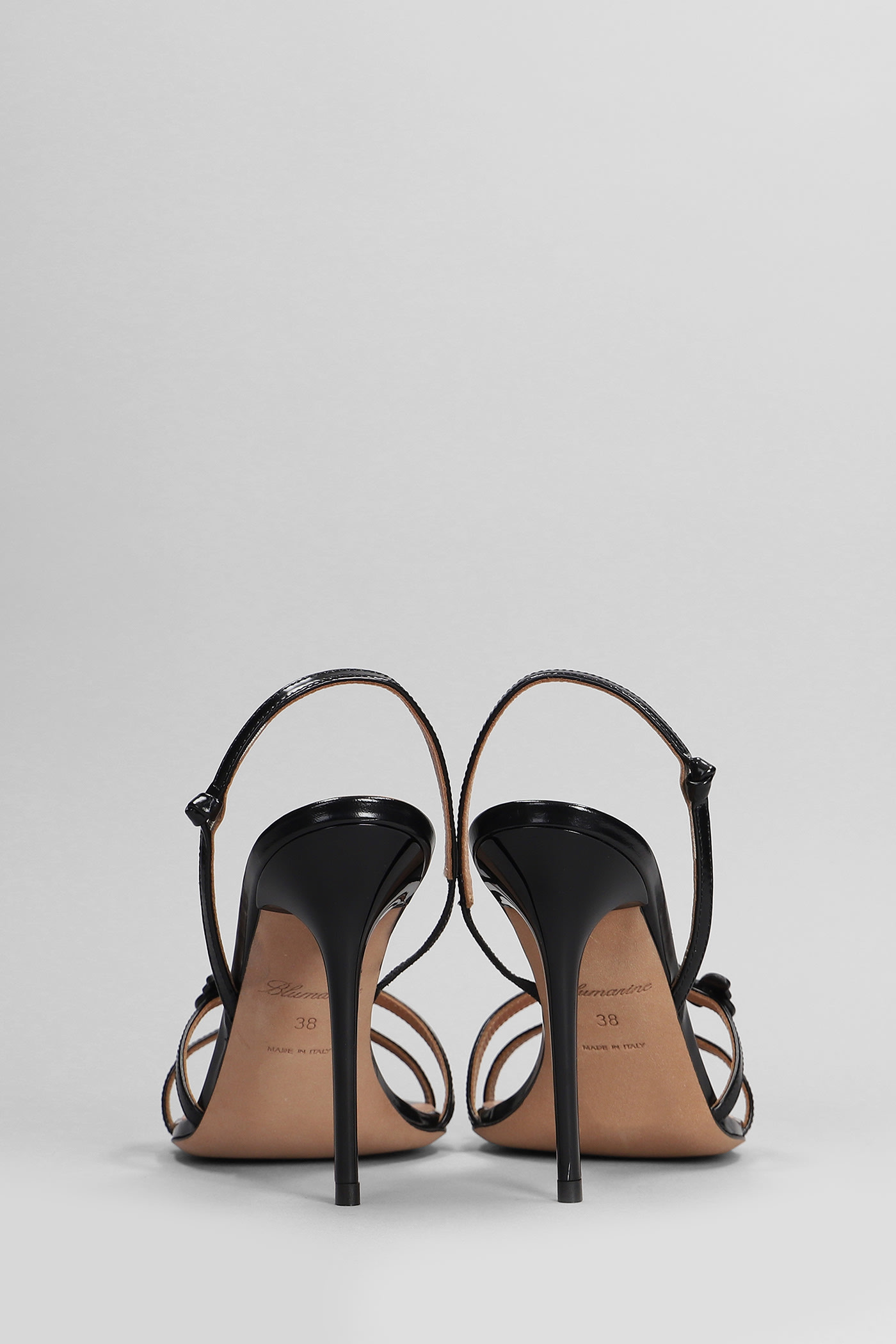 Shop Blumarine Aura Sandals In Black Leather