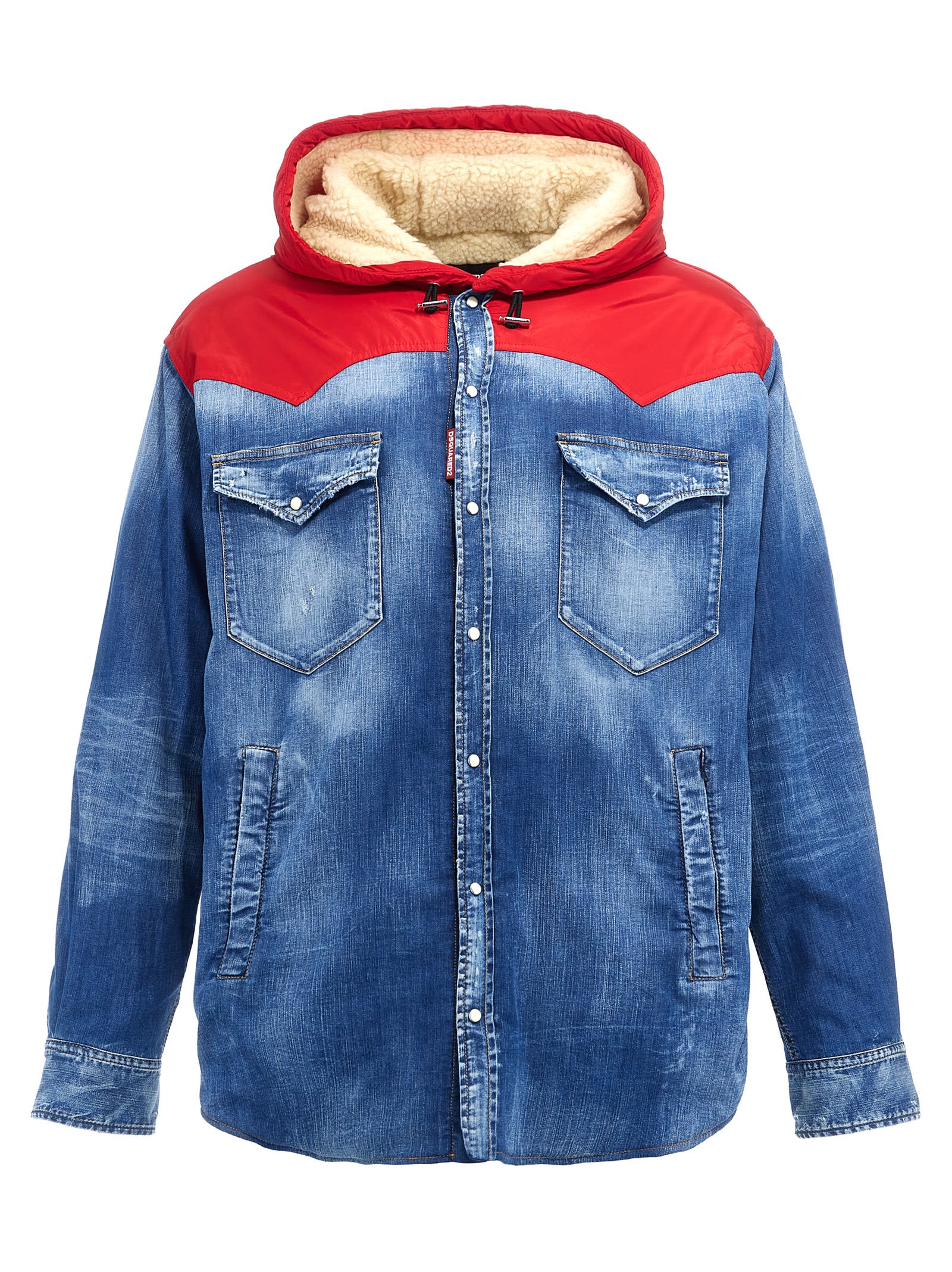 Shop Dsquared2 Winter Western Overshirt In Blue