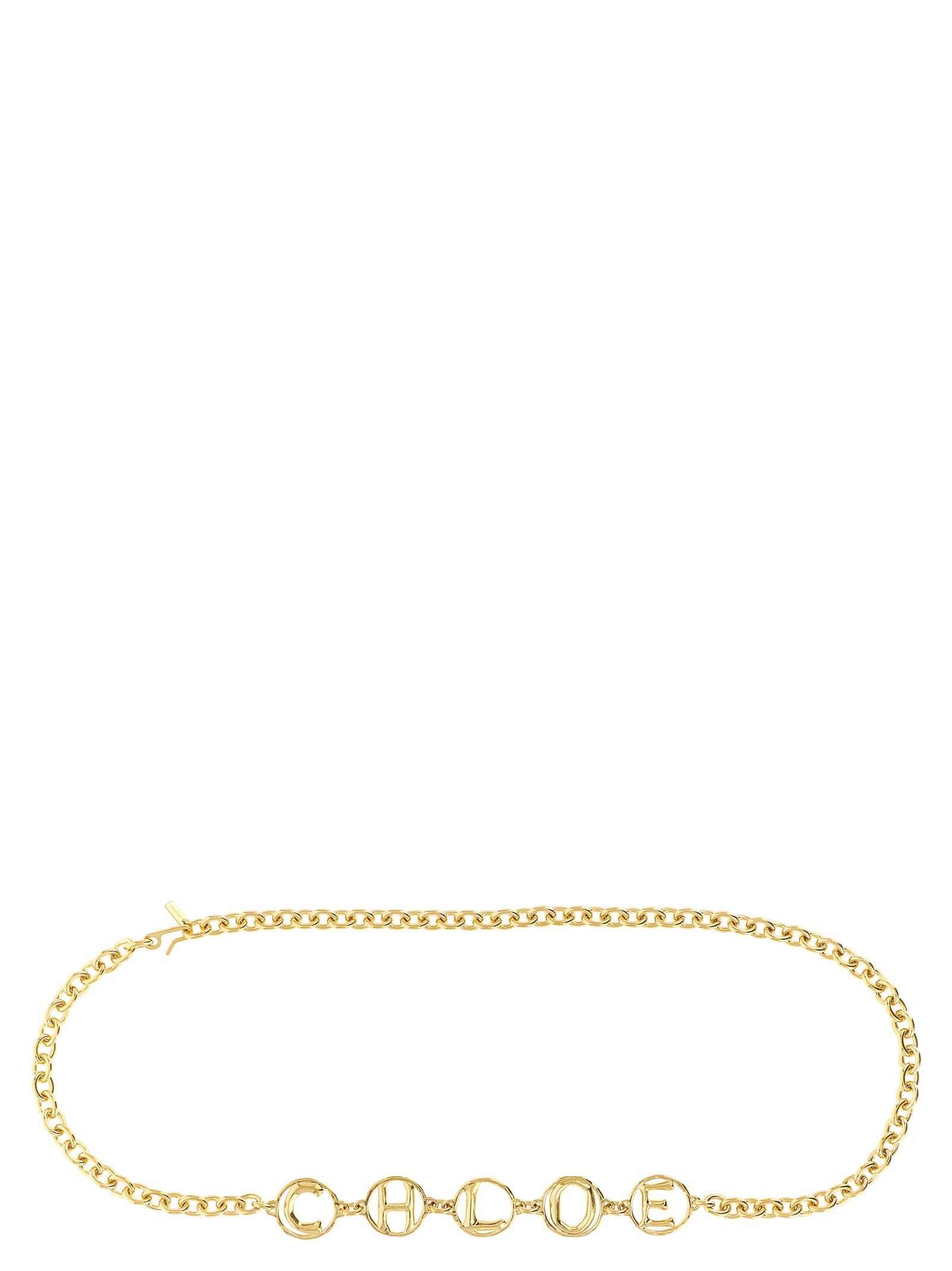 Chloé Golden Chloe Script Jewel Belt In Gold