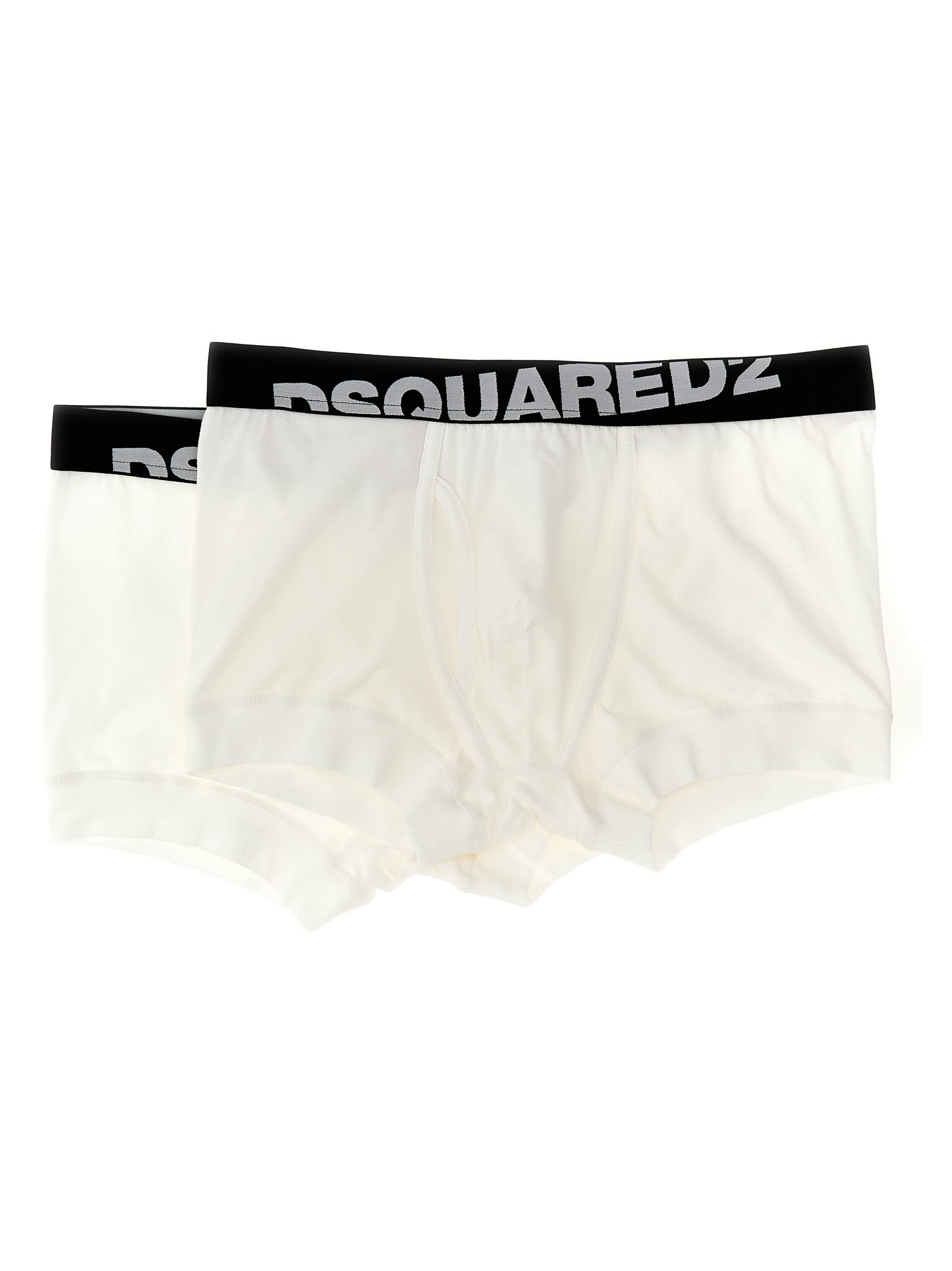 Shop Dsquared2 2-pack Elastic Logo Boxer Shorts In White