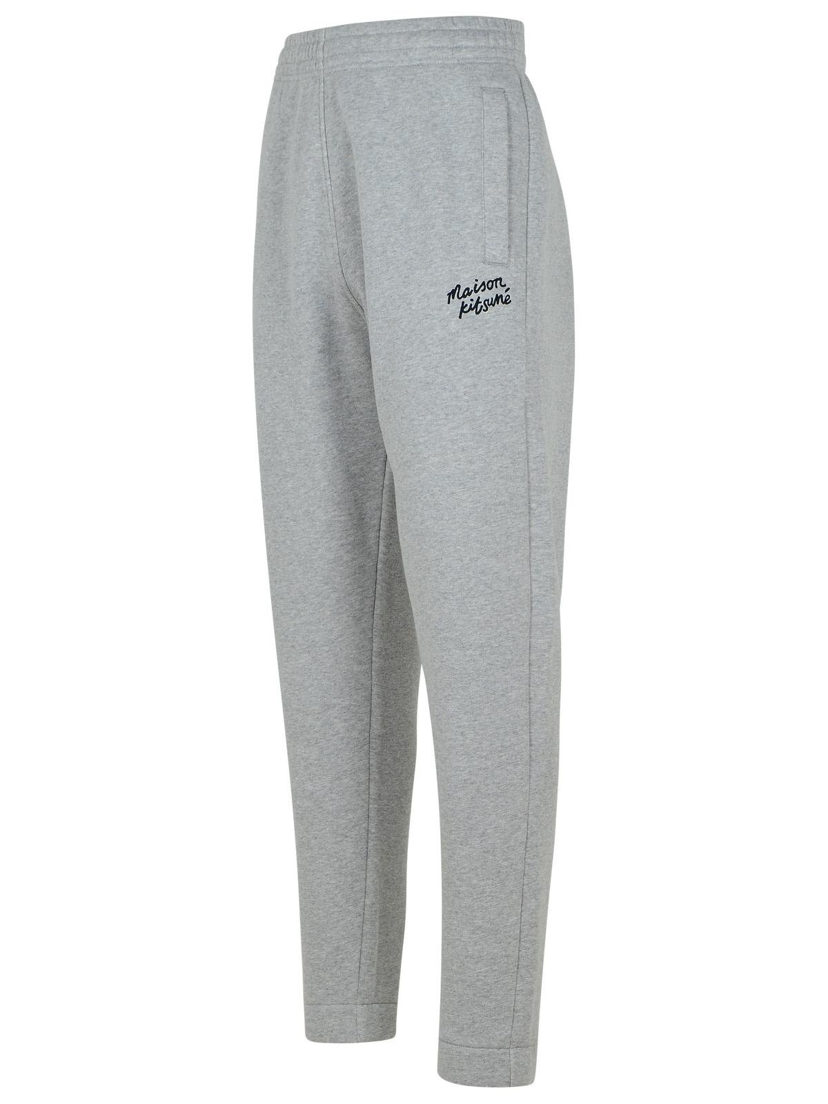 Shop Maison Kitsuné Jogger Grey Cotton Pants