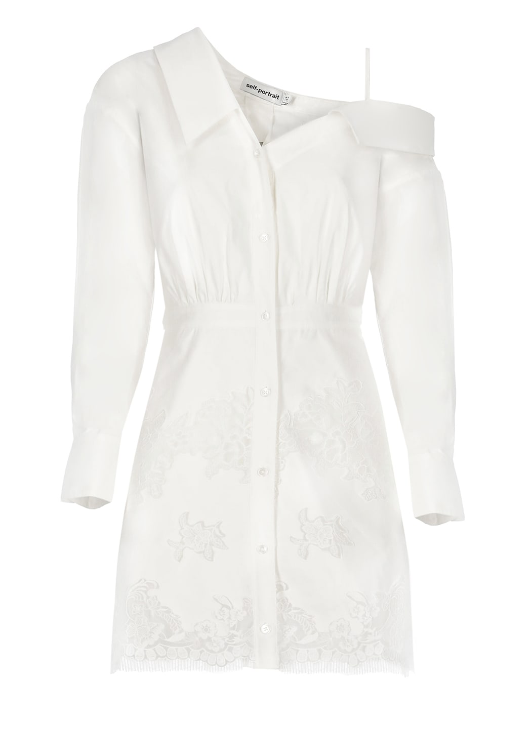 Shop Self-portrait Hem Lace Dress In White