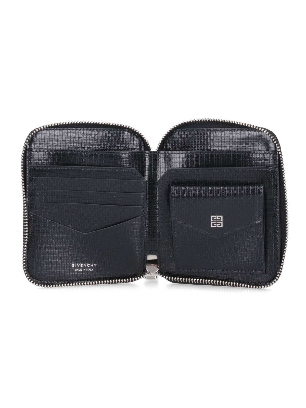 Givenchy Slim Textured Compact Wallets In Black
