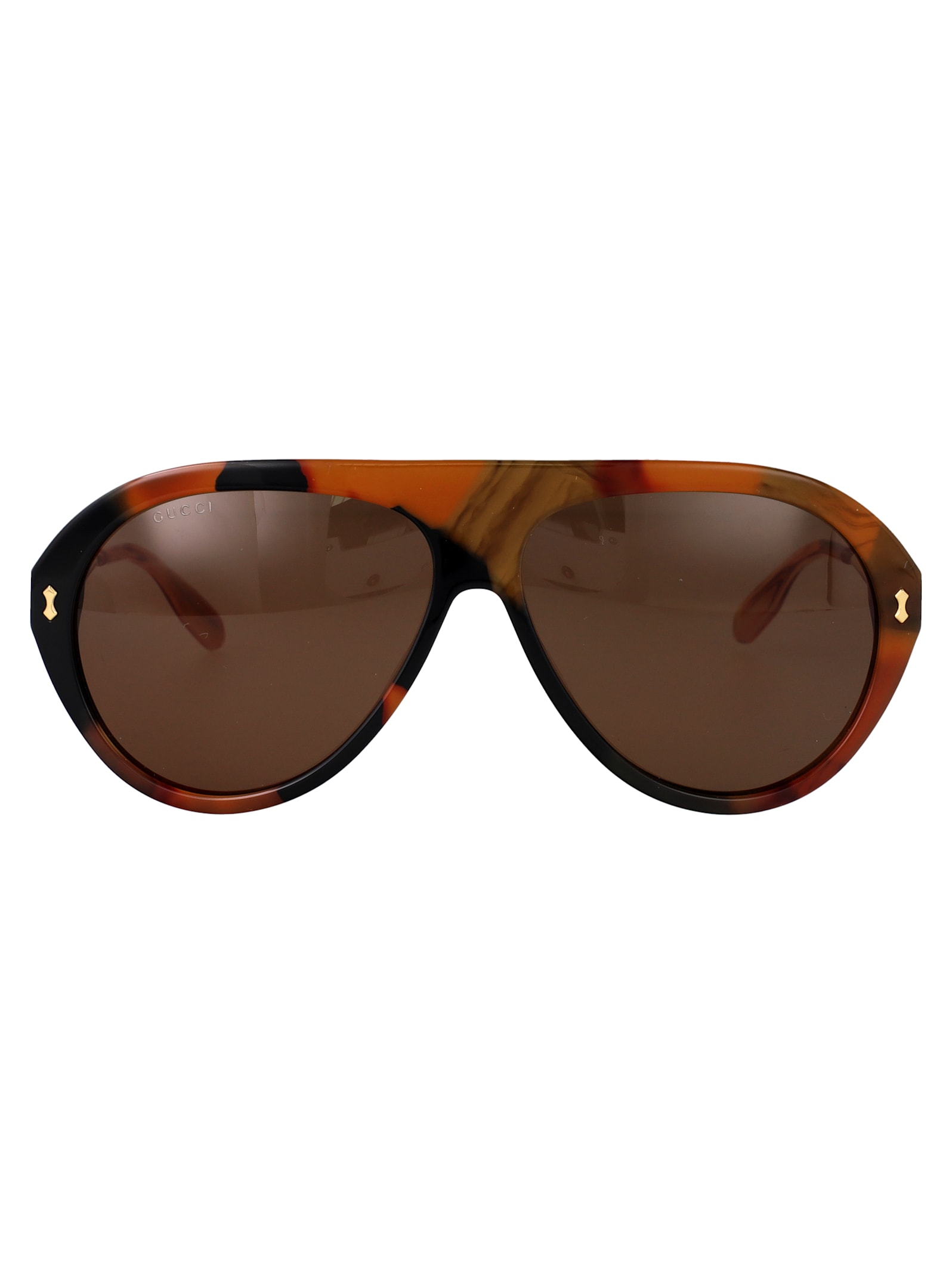 Gucci Sunglasses Men Gold In Brown