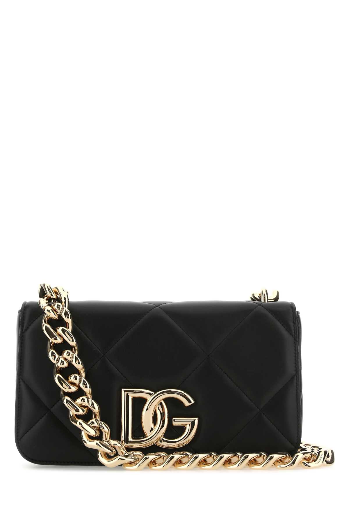 Dolce & Gabbana 3.5 Diamond-quilted Shoulder Bag In Black