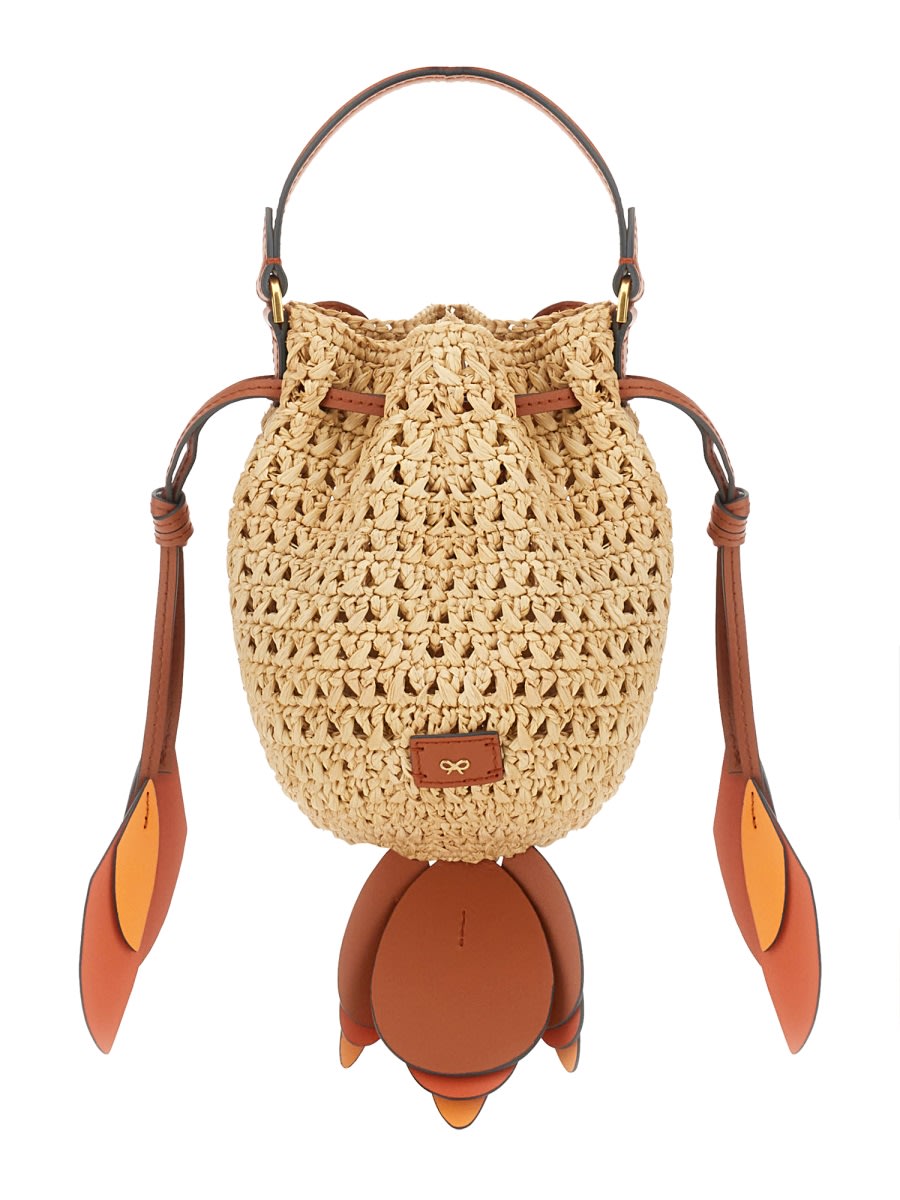 Shop Anya Hindmarch Goldfish Shoulder Bag In Beige