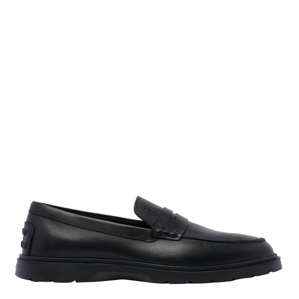 Shop Tod's Leather Loafers In Black