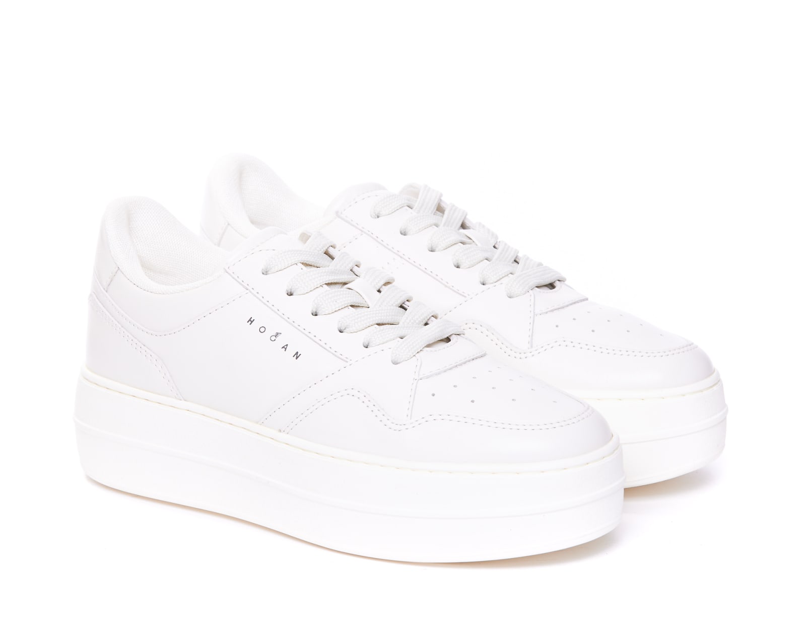 Hogan Skyscraper Leather White Sneakers In Ivory