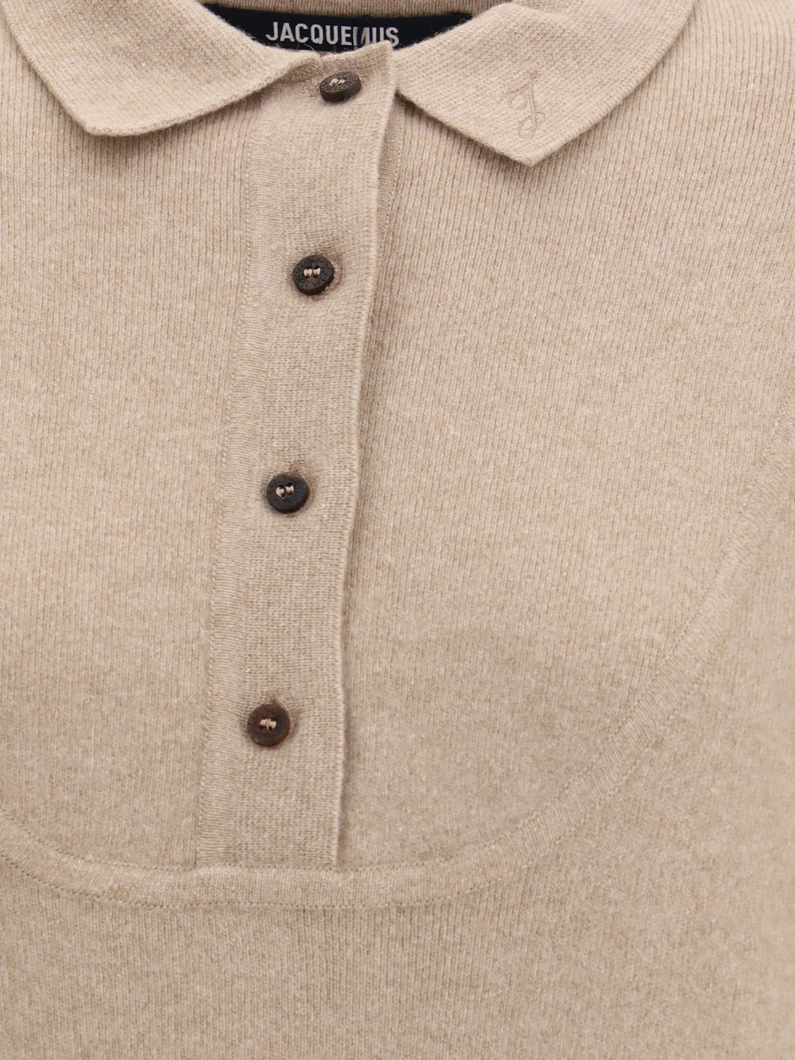 Jacquemus Polo Collar Knitwear With Ribbed Cuffs And Hem In Multi