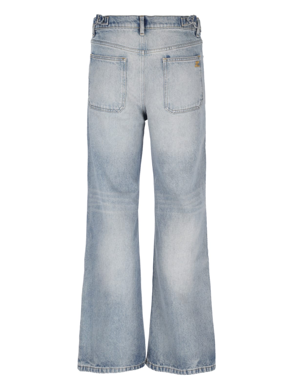 Shop Courrèges Straight Jeans In Light Blue
