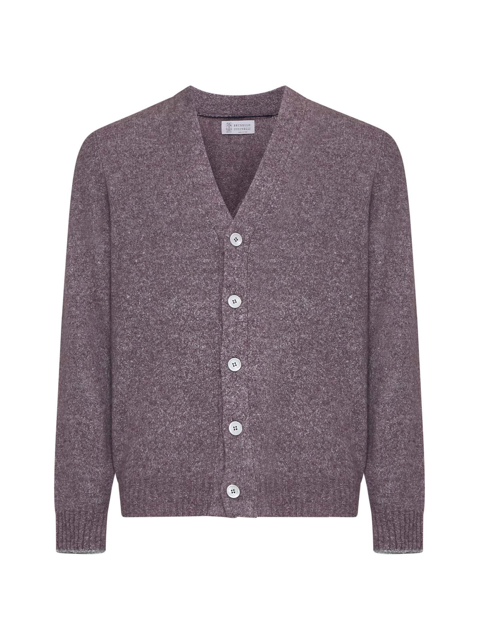 Shop Brunello Cucinelli Cardigan In Cipolla+grigio