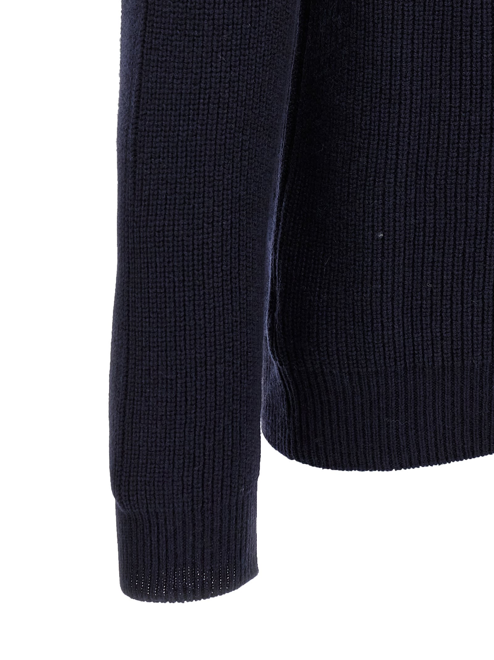 Zanone Raglan-sleeves Cashmere Sweater In Blue
