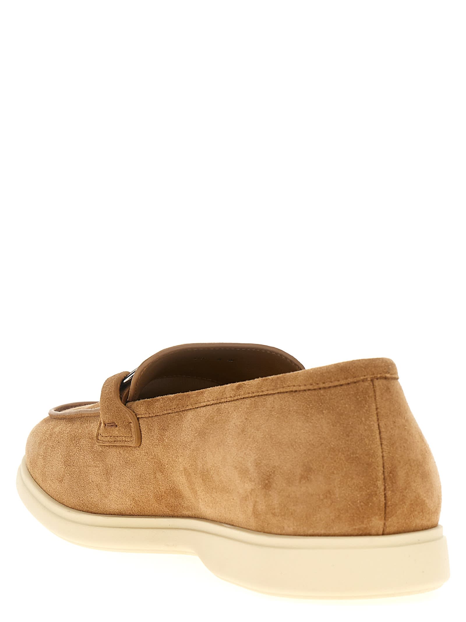 Shop Ferragamo Cosimo Loafers In Beige