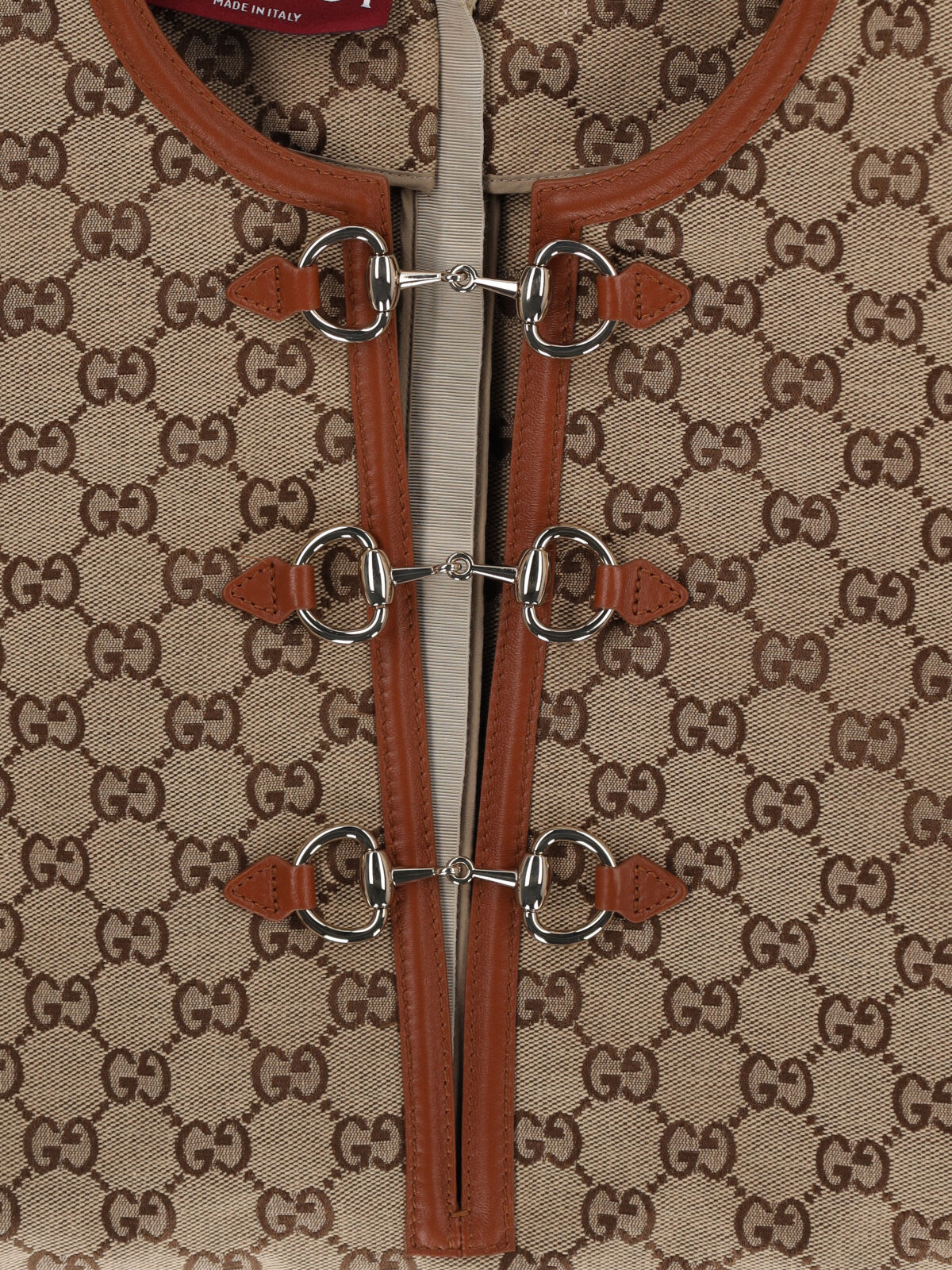 Gucci Cotton Blend Dress With All-over Gg Print In Brown
