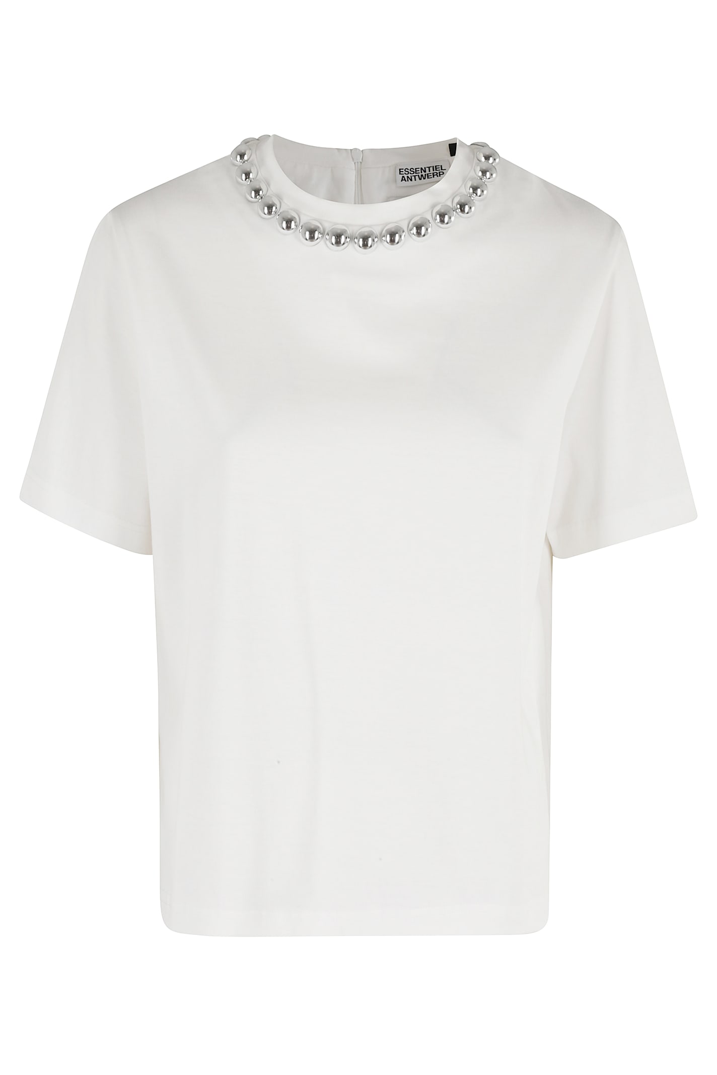 Essentiel Antwerp Intenso Silver Balls Tshirt In White