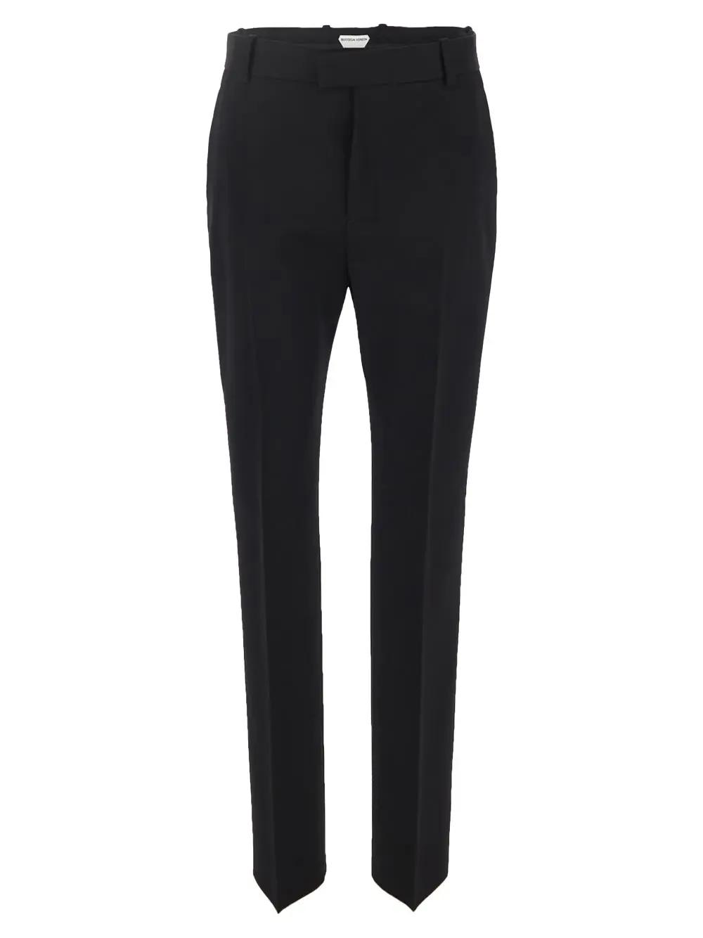 Shop Bottega Veneta Sart Grain De Poudre Trousers In Black