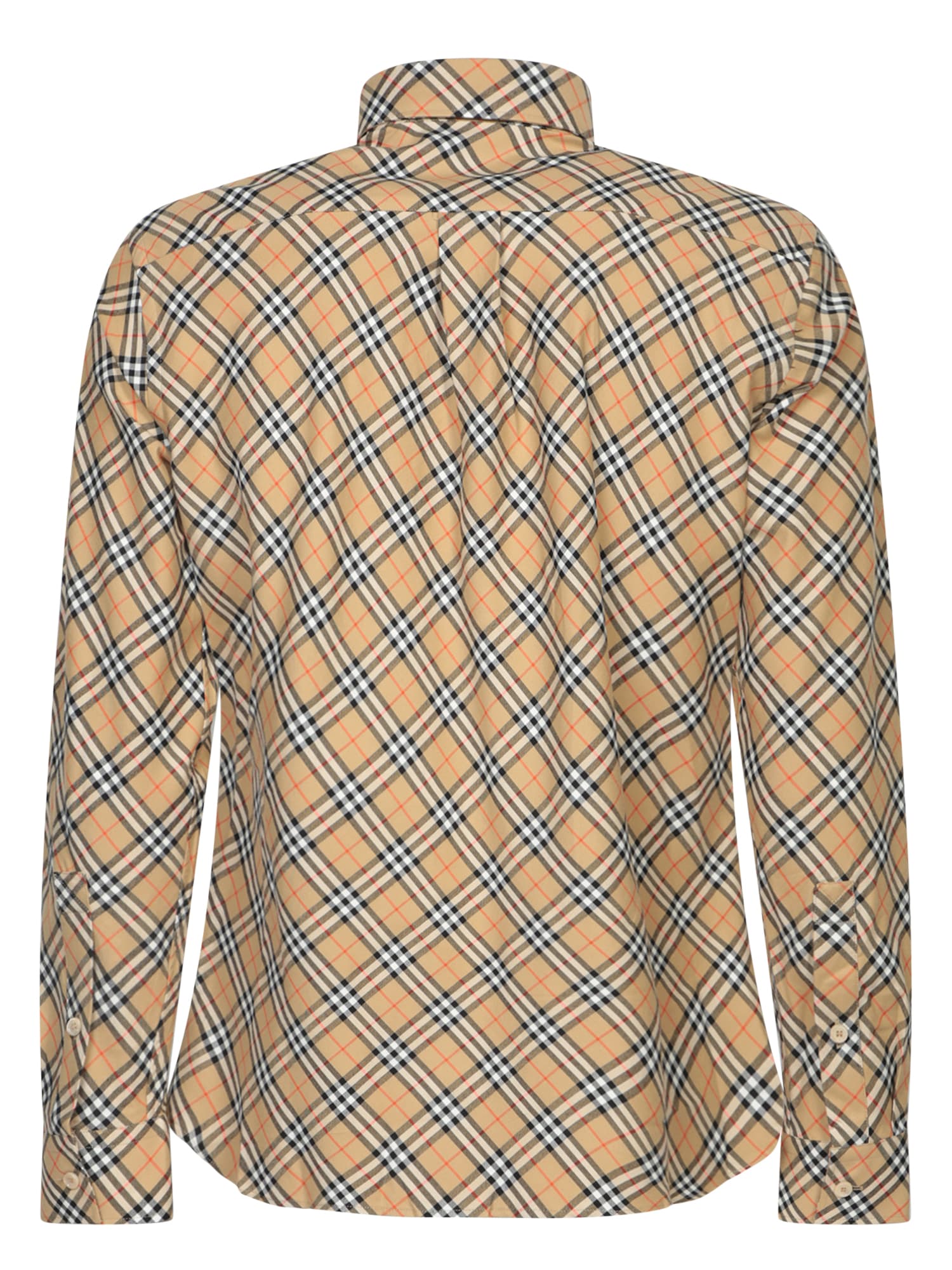 Shop Burberry Sand Check Shirt In Beige