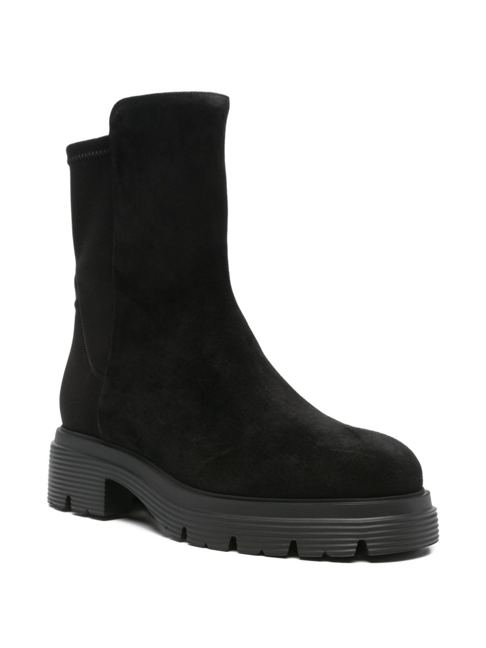 Stuart Weitzman 60mm Chunky Suede Boots In Black