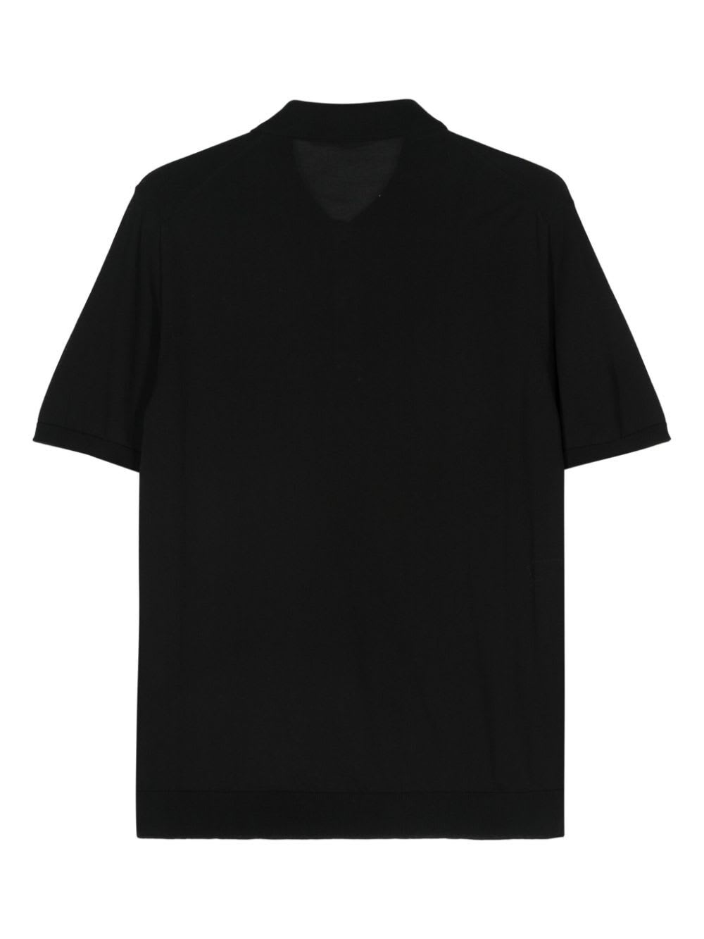 Shop Nuur Short Sleeves Polo In Black