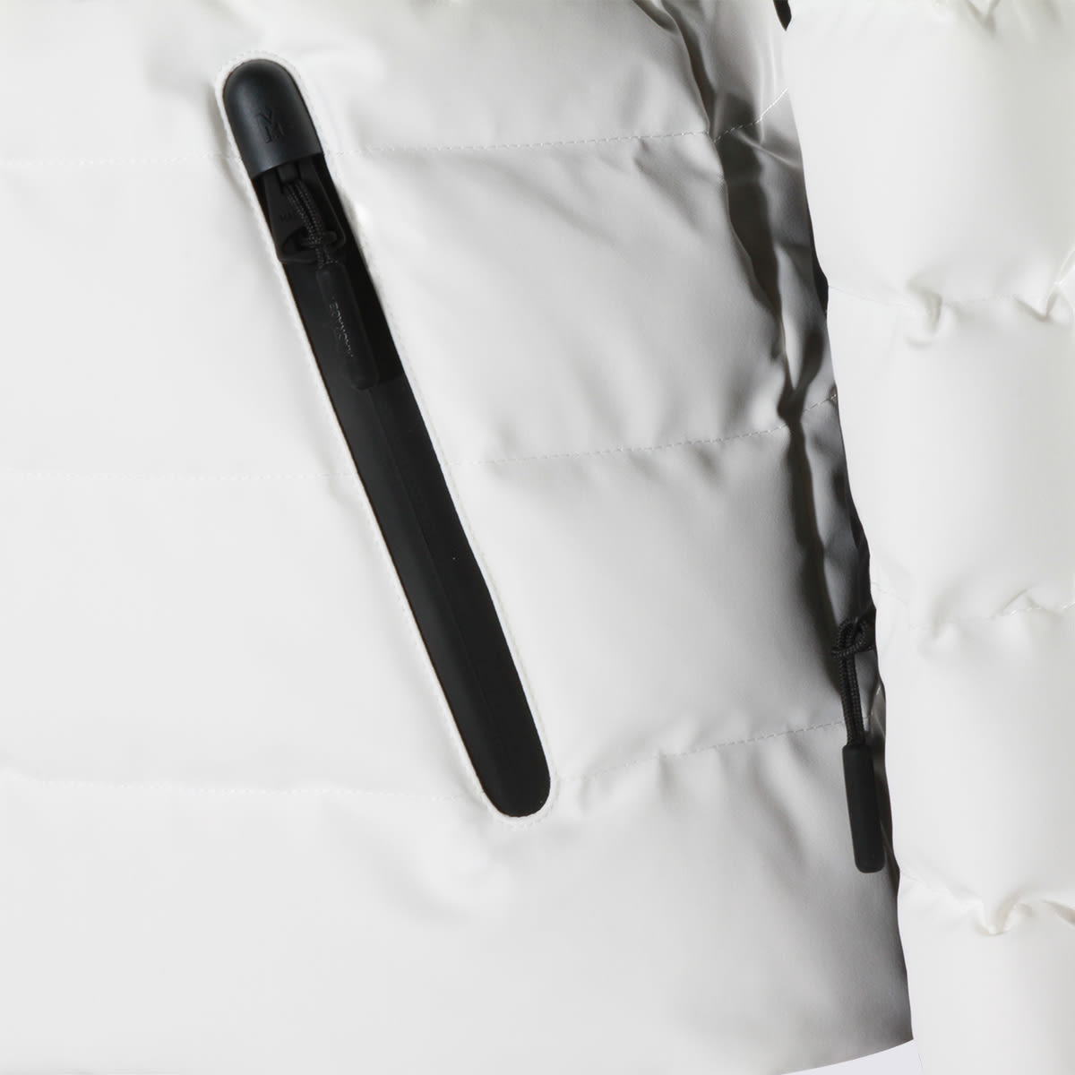 Mackage Quilted Hooded Jacket With Belt And Fur In White