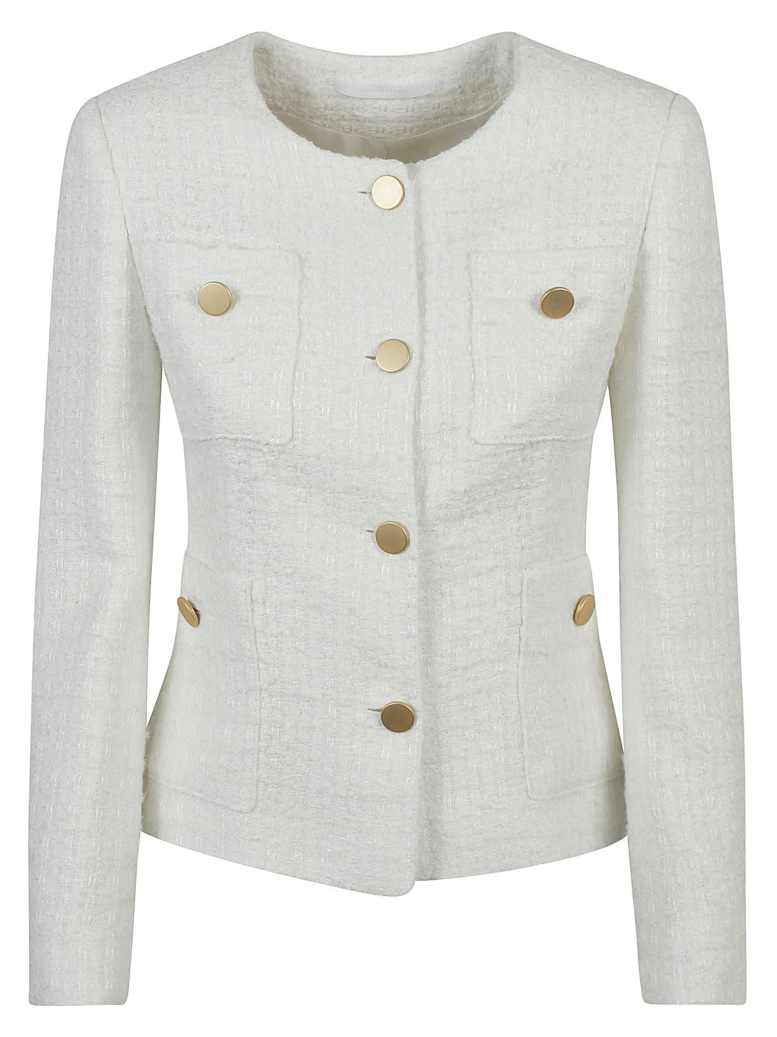 Tagliatore Round Neck Jacket In 800 Bianco