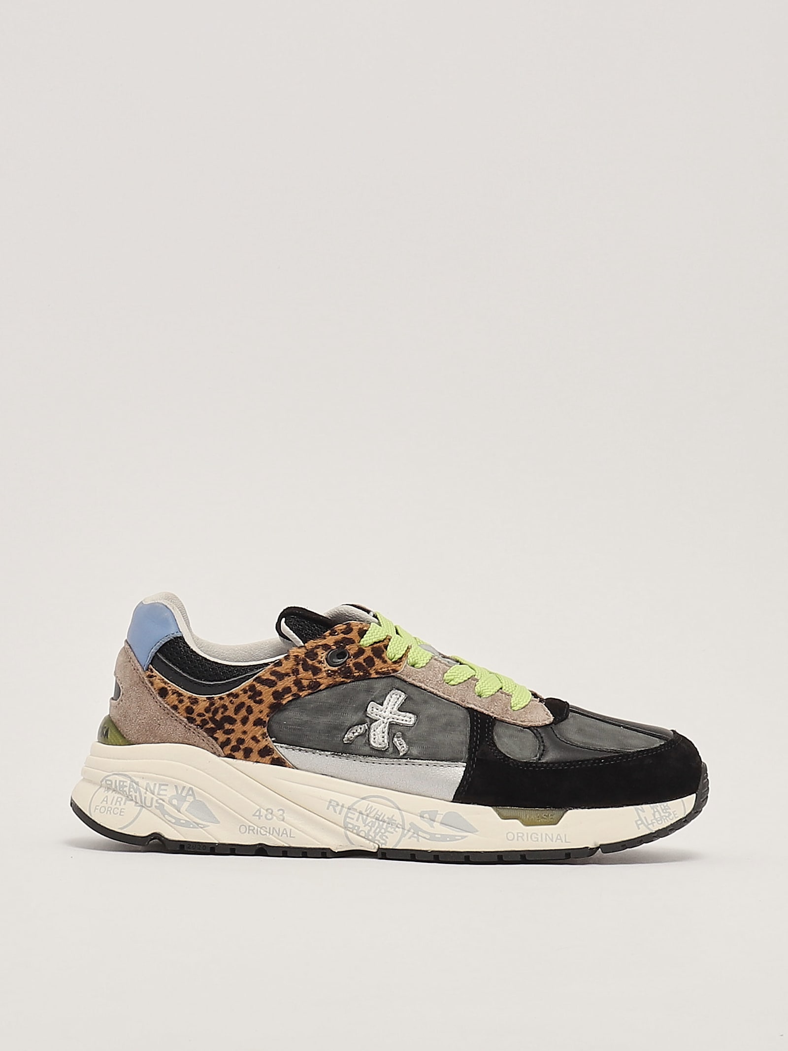 Shop Premiata Mased Sneaker In Antracite-leopardo