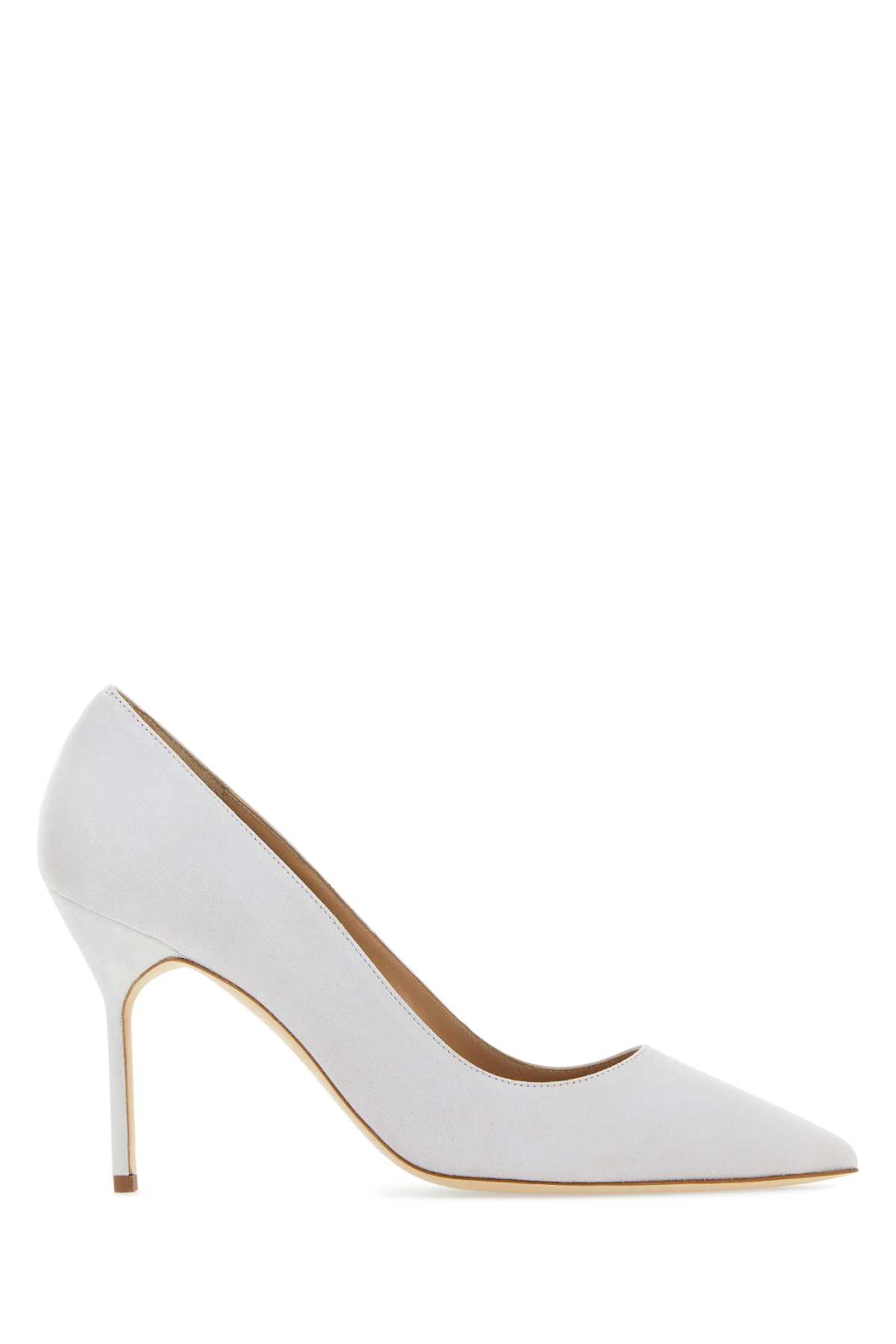 Shop Manolo Blahnik Chalk Suede Bb Pumps In Lgry