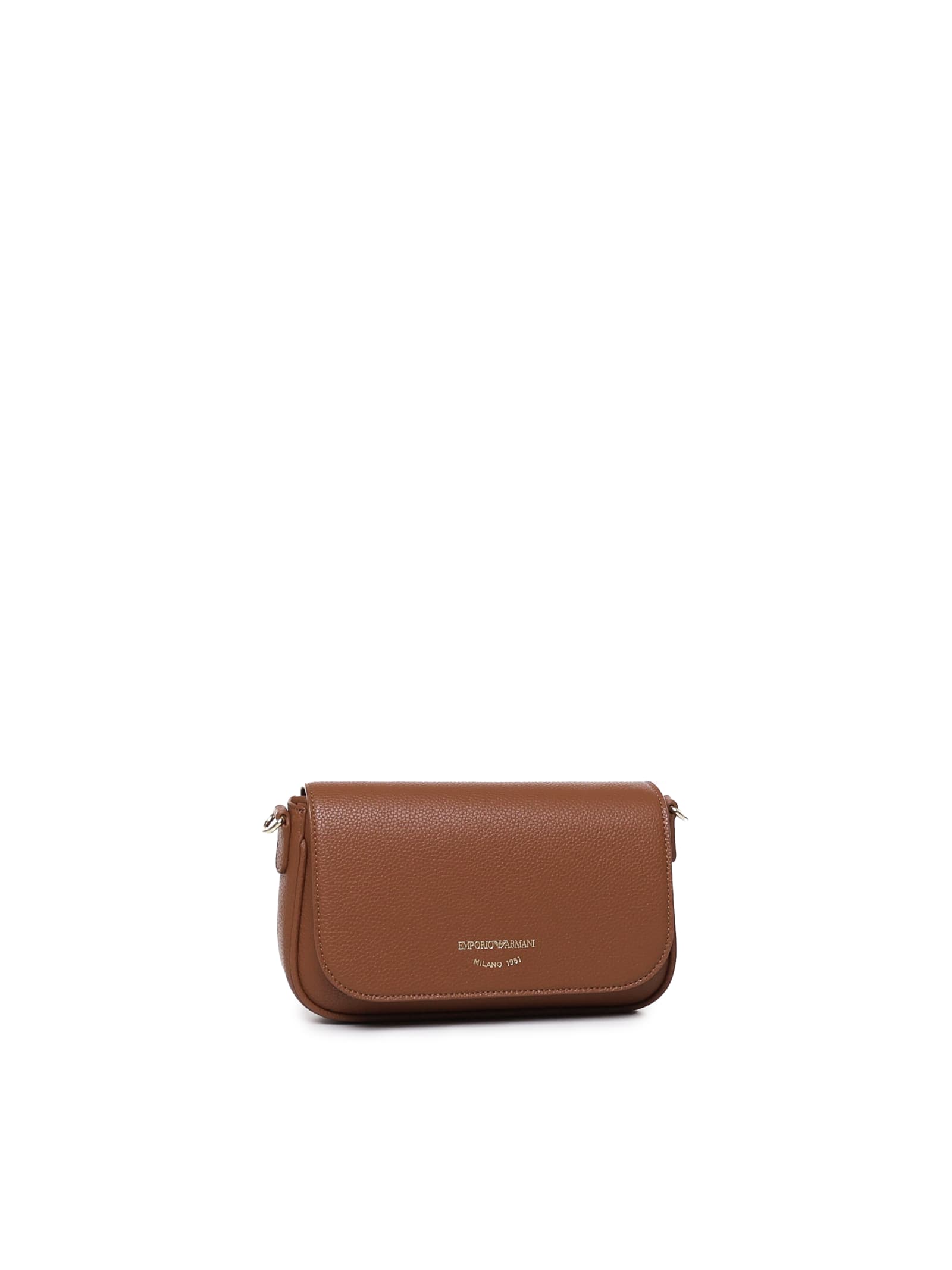 Emporio Armani Deer Print Mini Bag In Cuoio Rosso