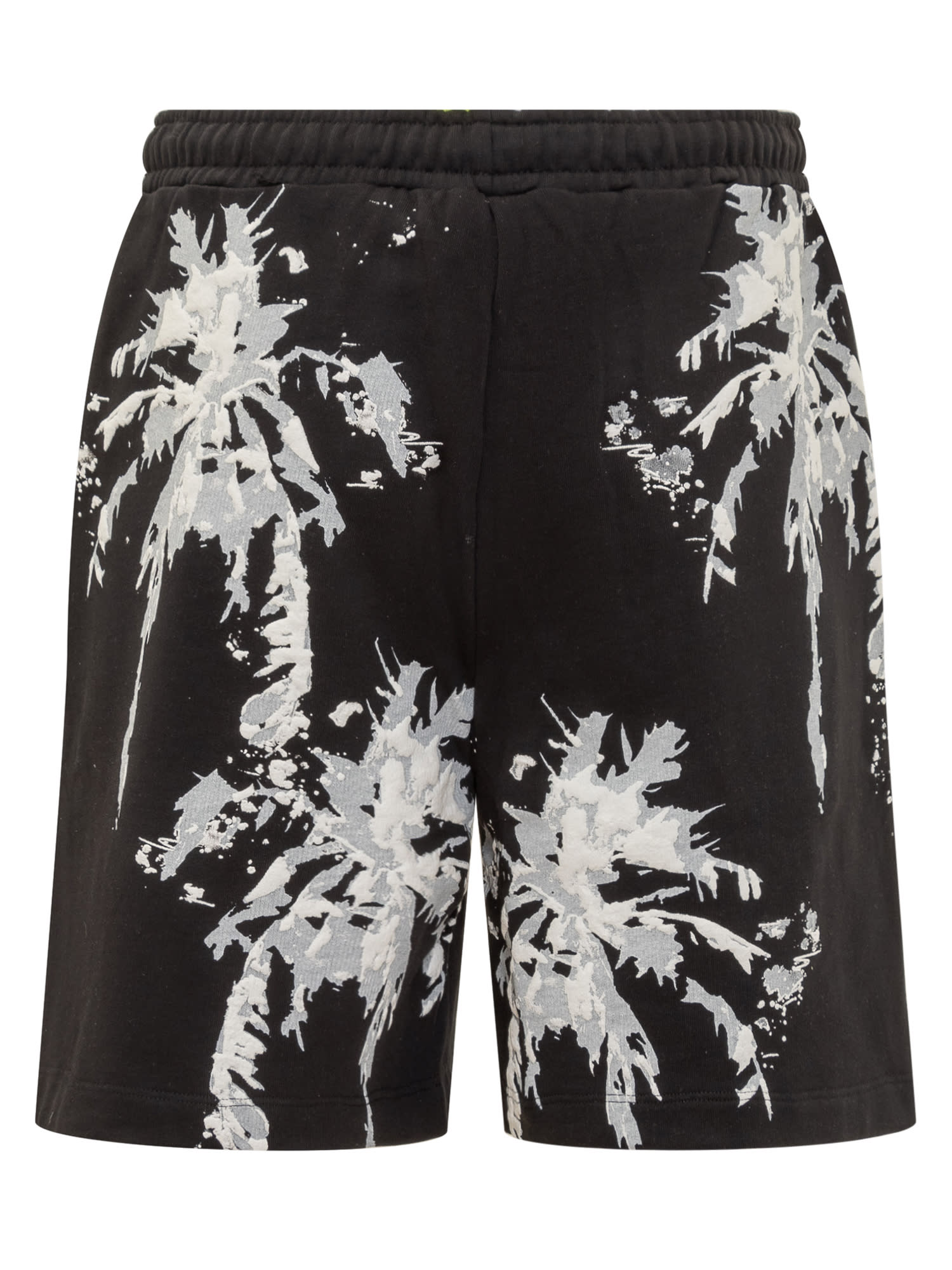 Shop Barrow 3d Palm Shorts In Nero/black
