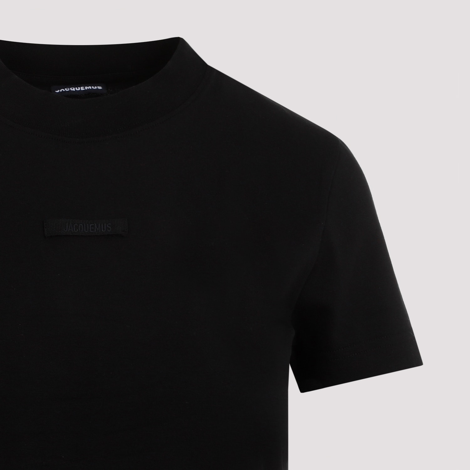 Shop Jacquemus Le T-shirt Gros Grain In Black